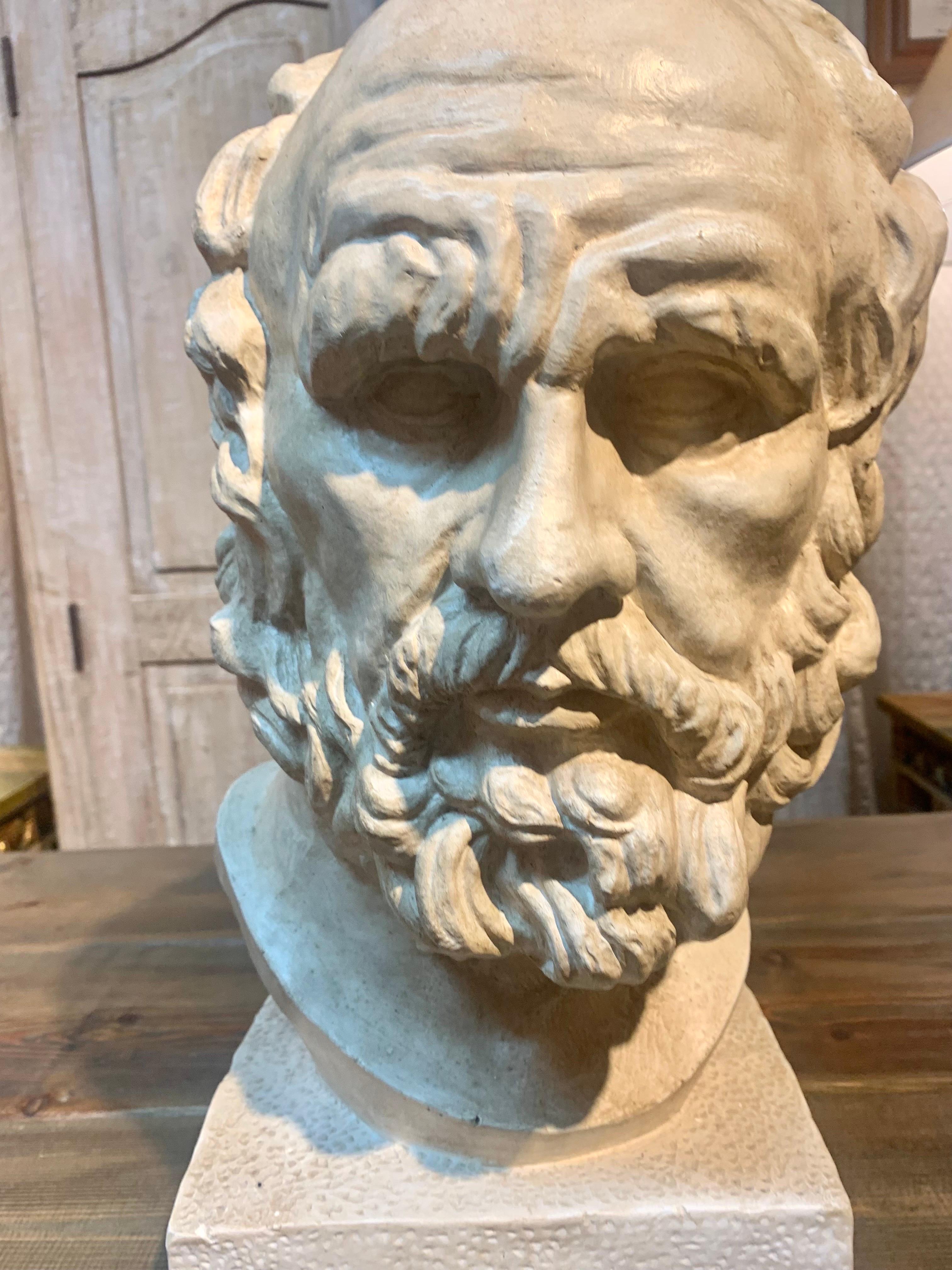 Plâtre Sculpture du début du 20e siècle  Buste de Platon en plâtre en vente