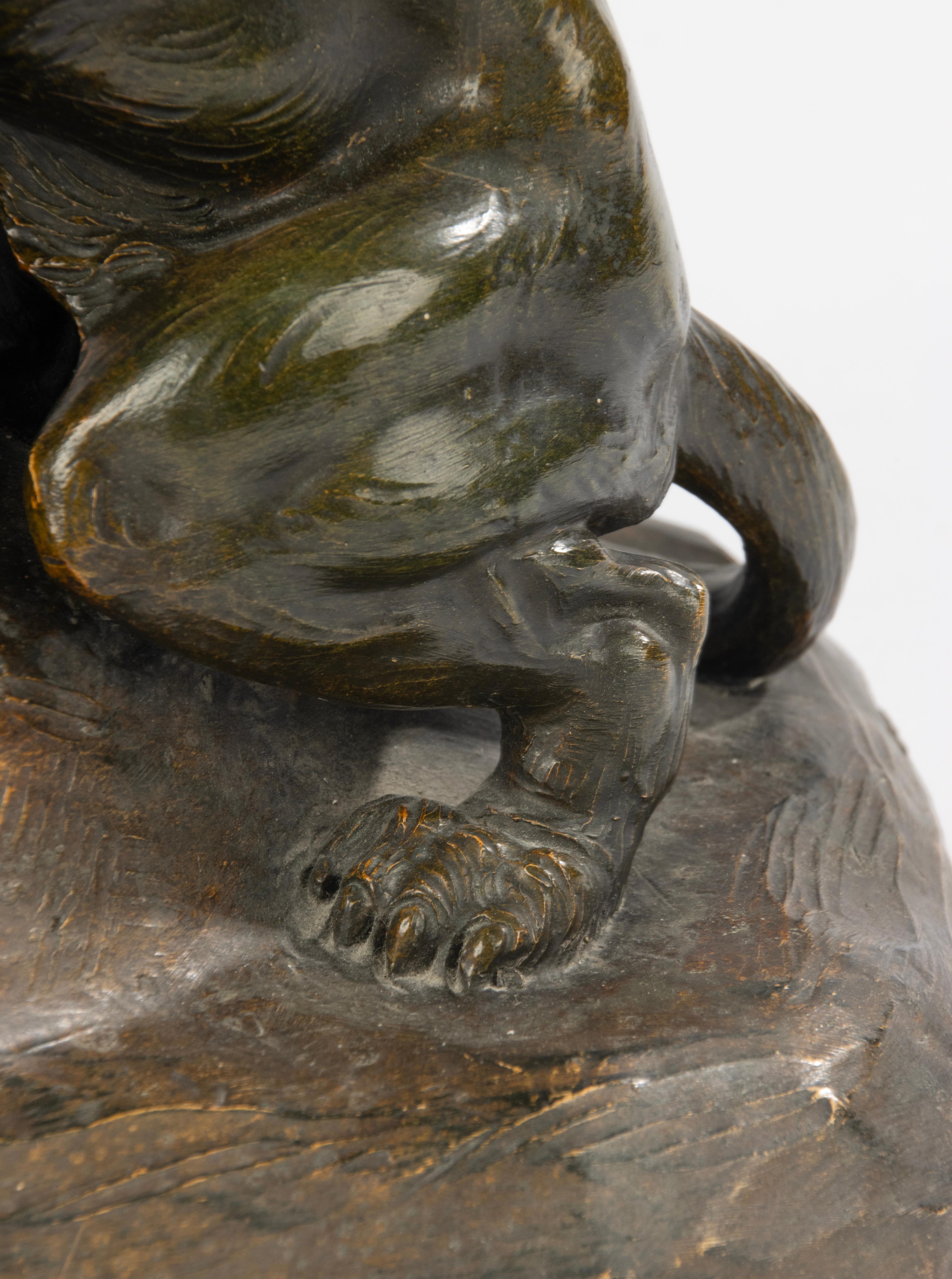 Early 20th Century Sculpture - Terracotta - Tigers For Sale 7