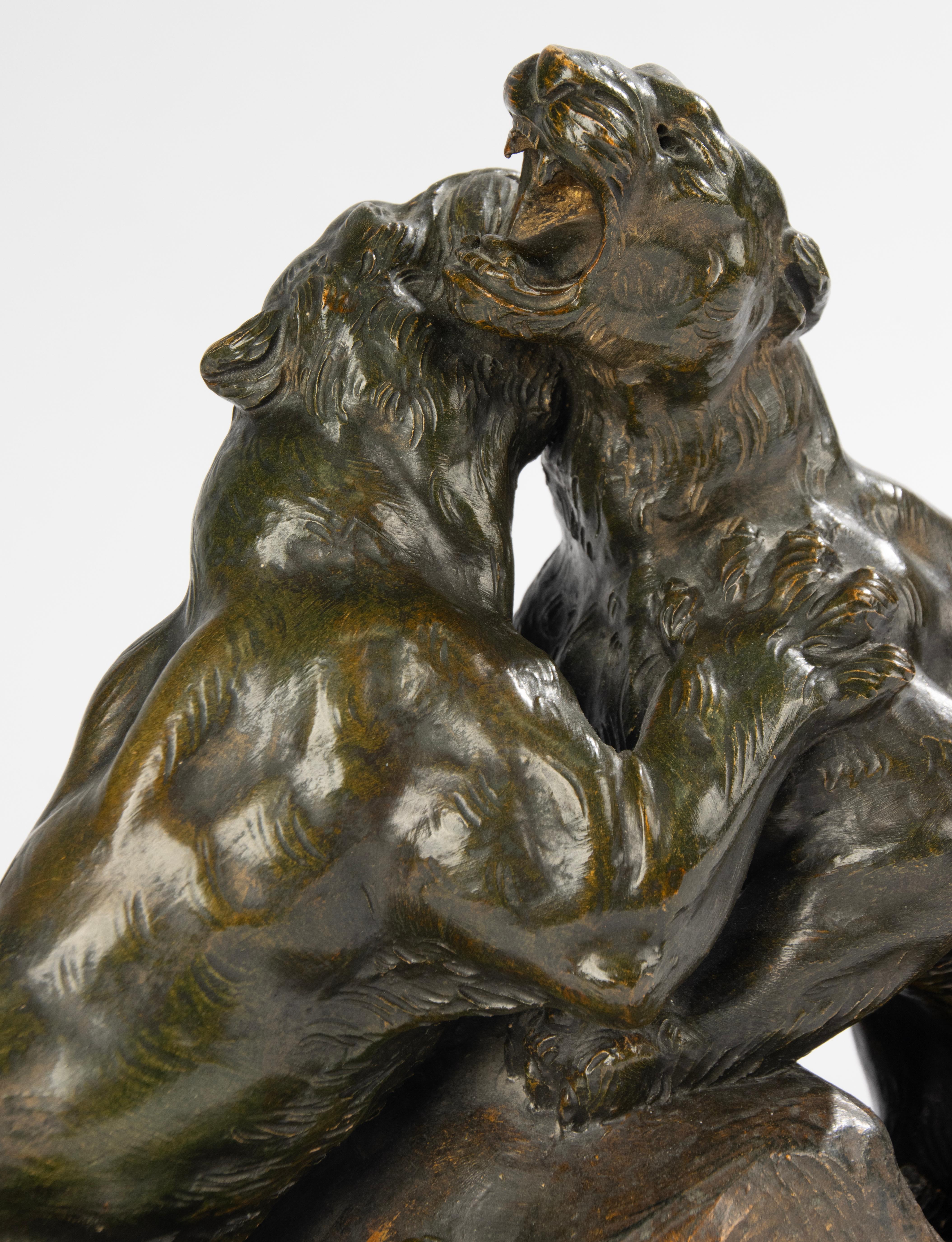 Early 20th Century Sculpture - Terracotta - Tigers For Sale 9