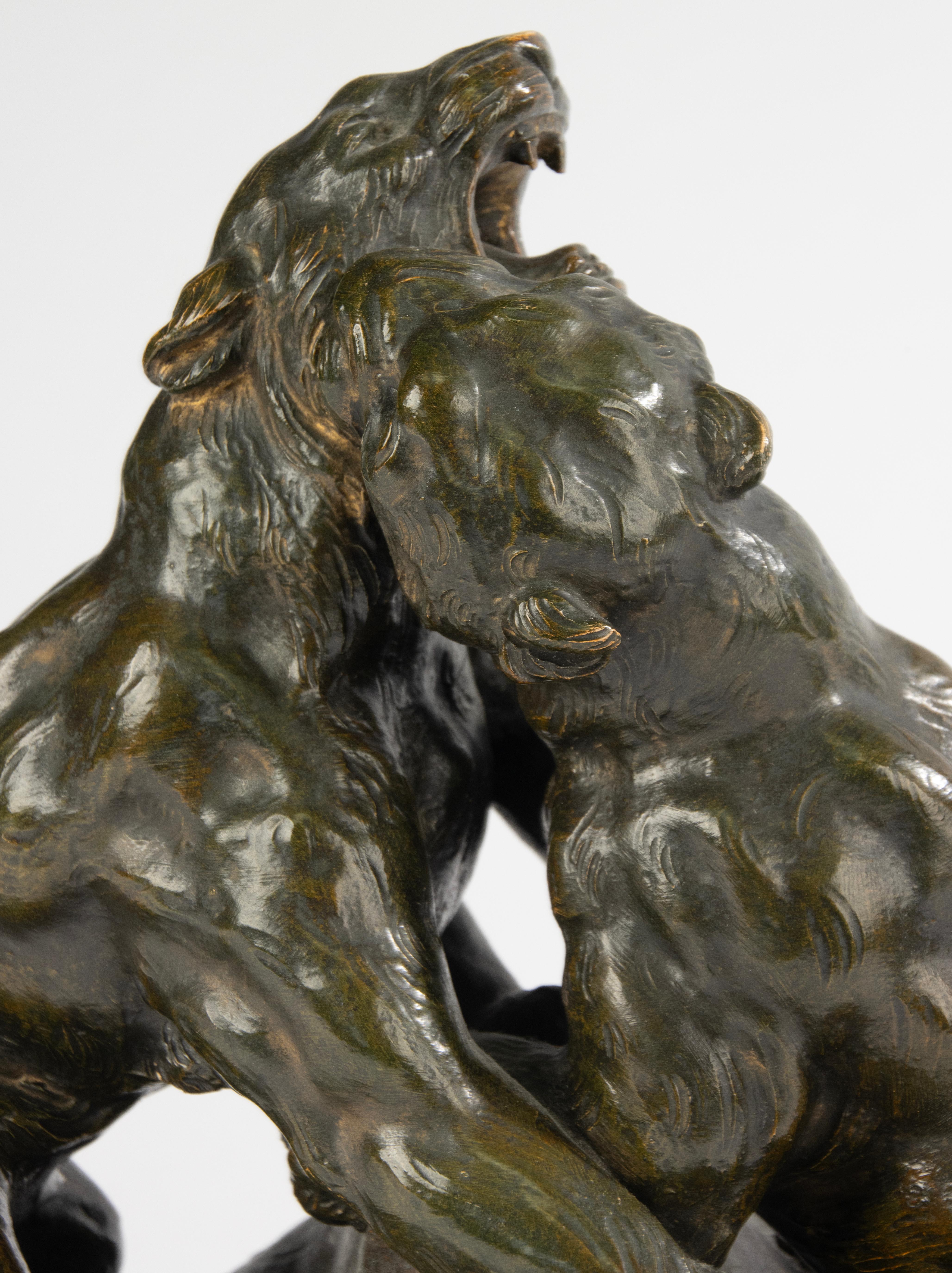 Early 20th Century Sculpture - Terracotta - Tigers For Sale 2