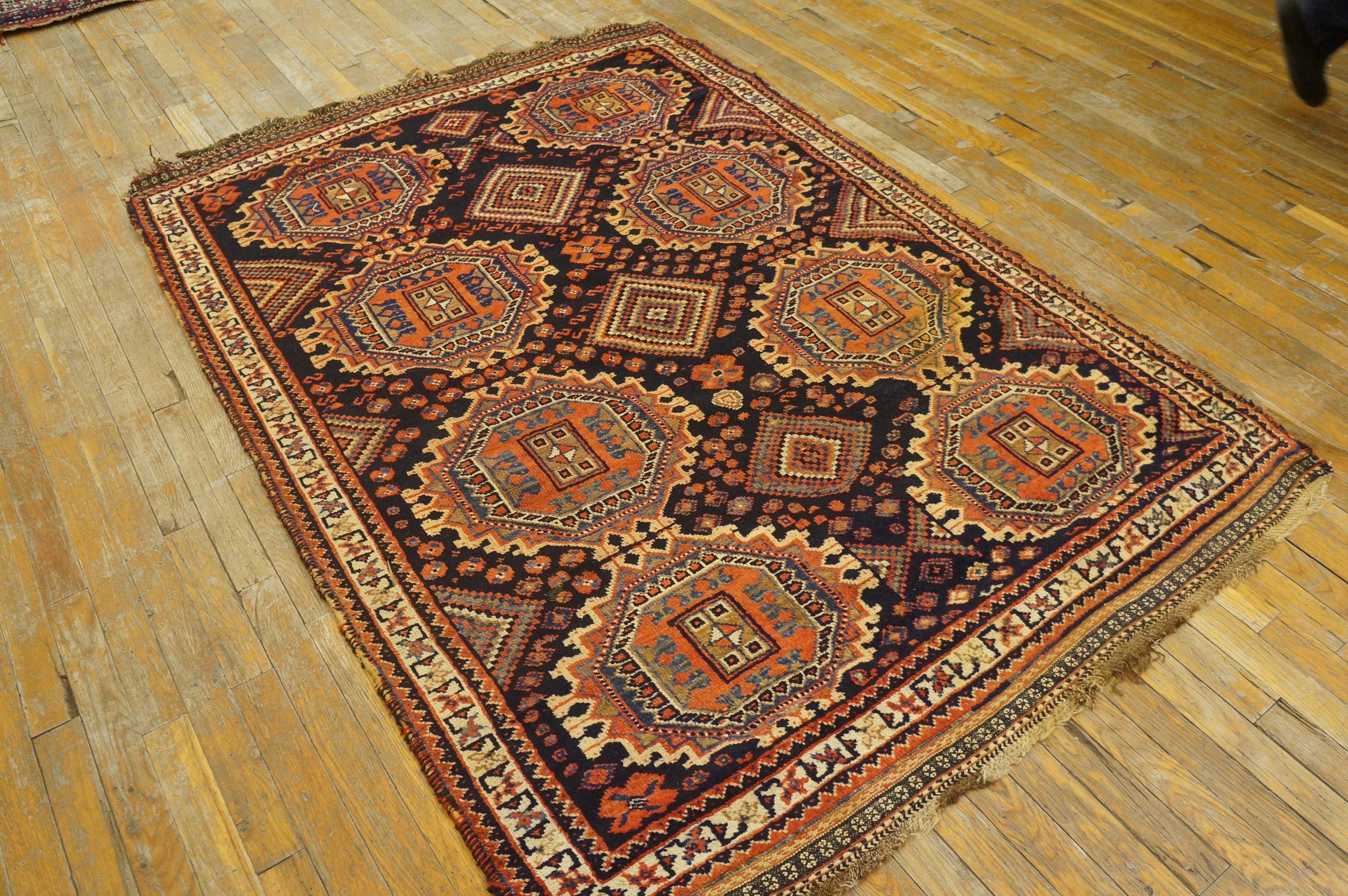 Early 20th Century S.E. Persian Afshar Carpet ( 4'6