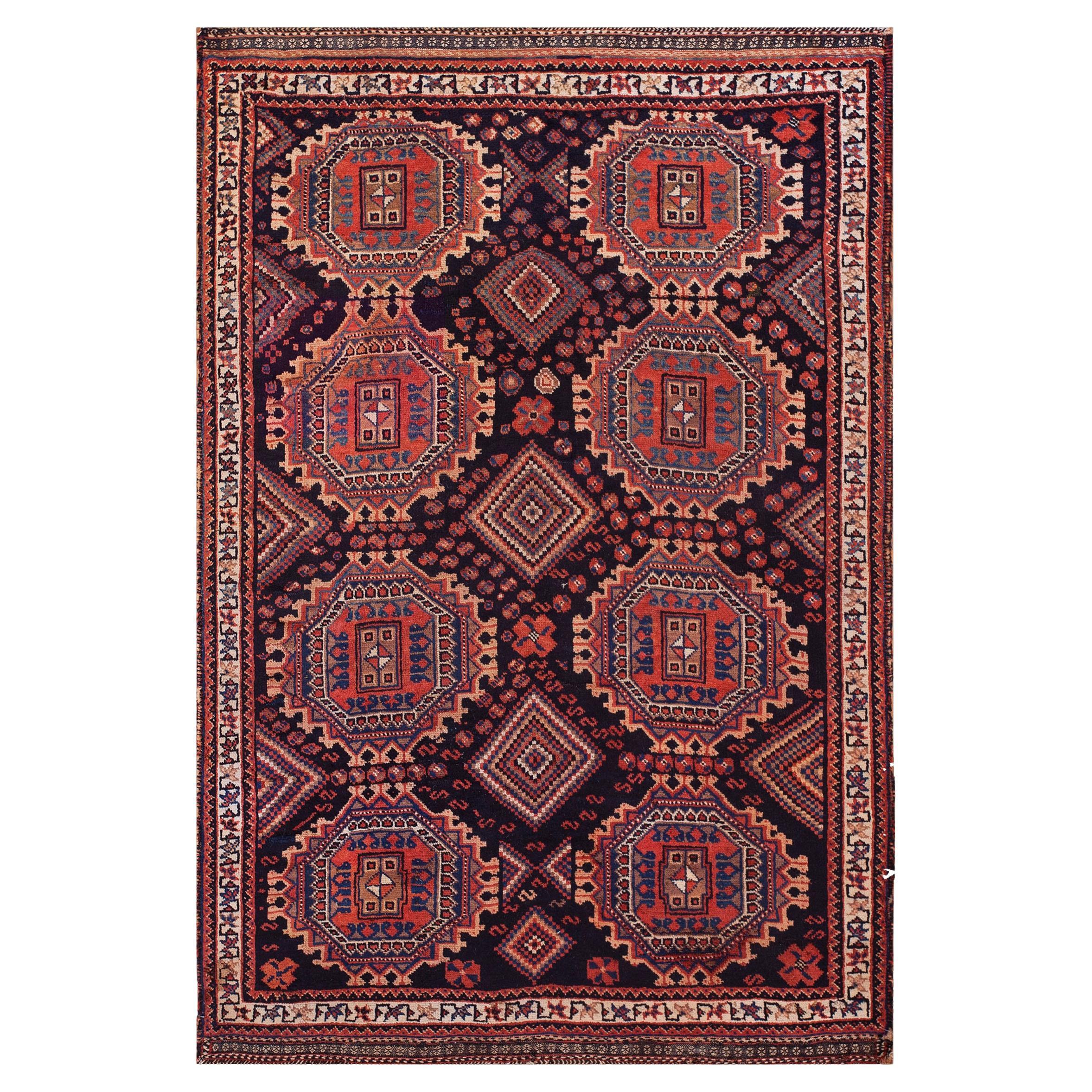 Early 20th Century S.E. Persian Afshar Carpet ( 4'6" x 6'6" - 137 x 198 ) For Sale