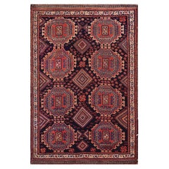 Antique Early 20th Century S.E. Persian Afshar Carpet ( 4'6" x 6'6" - 137 x 198 )