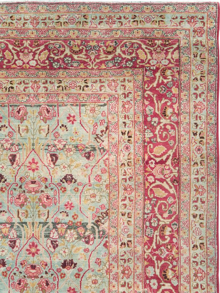 pink and green persian rug