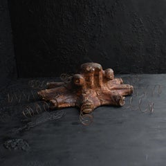Early 20th century section hand carved fairground octopus illuminated figure