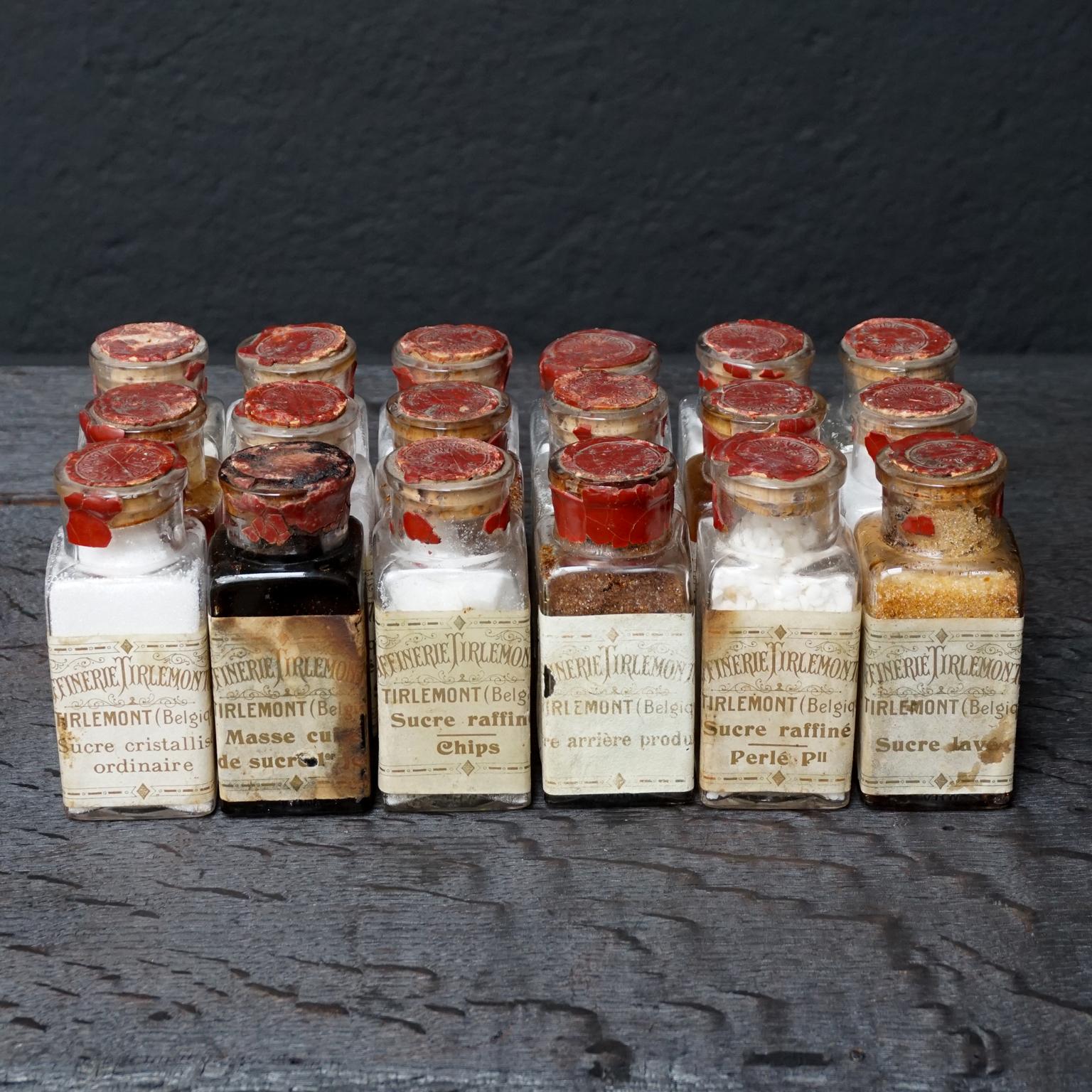 Early 20th Century Selection of Eighteen Glass Vials Sugar Samples 1