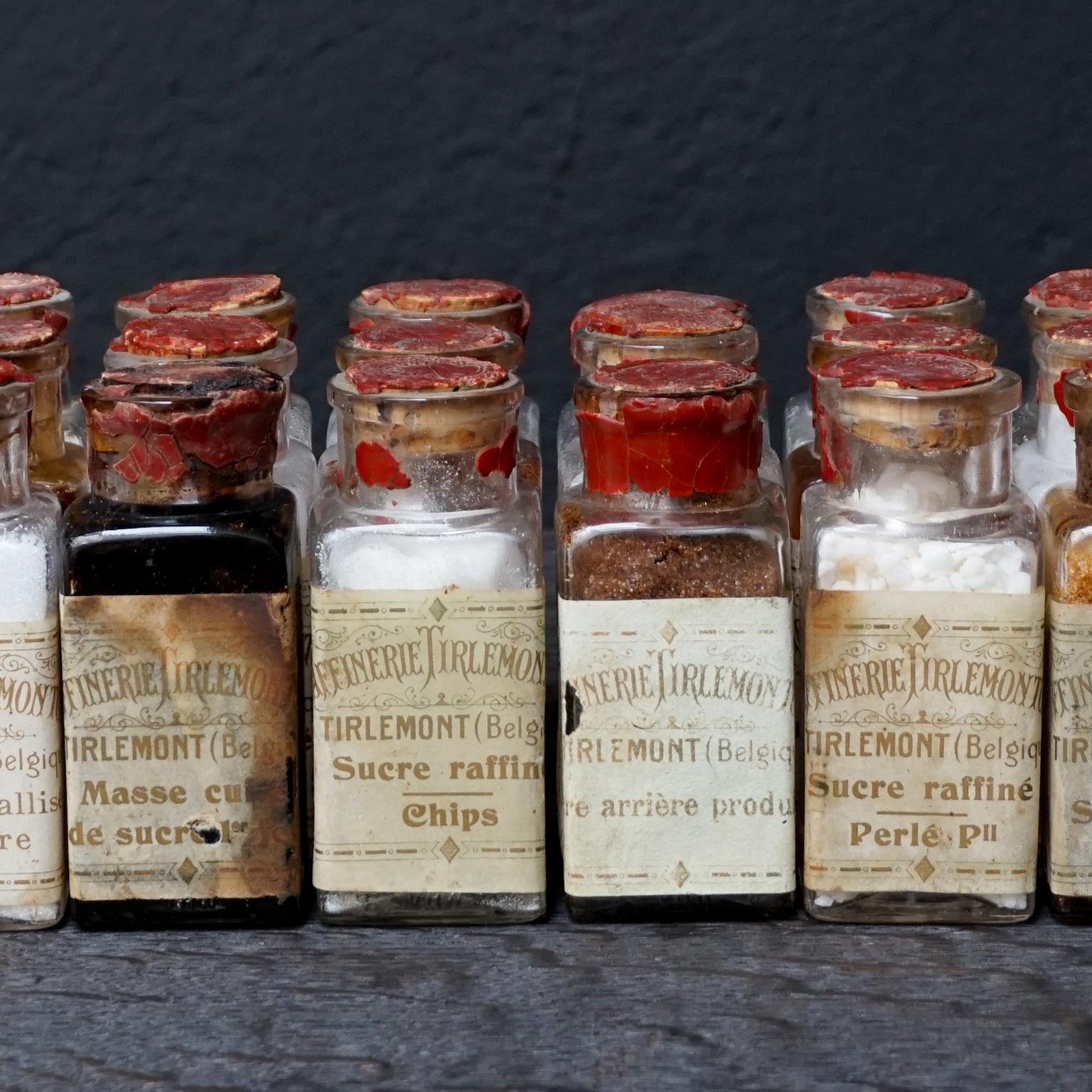 Early 20th Century Selection of Eighteen Glass Vials Sugar Samples 2