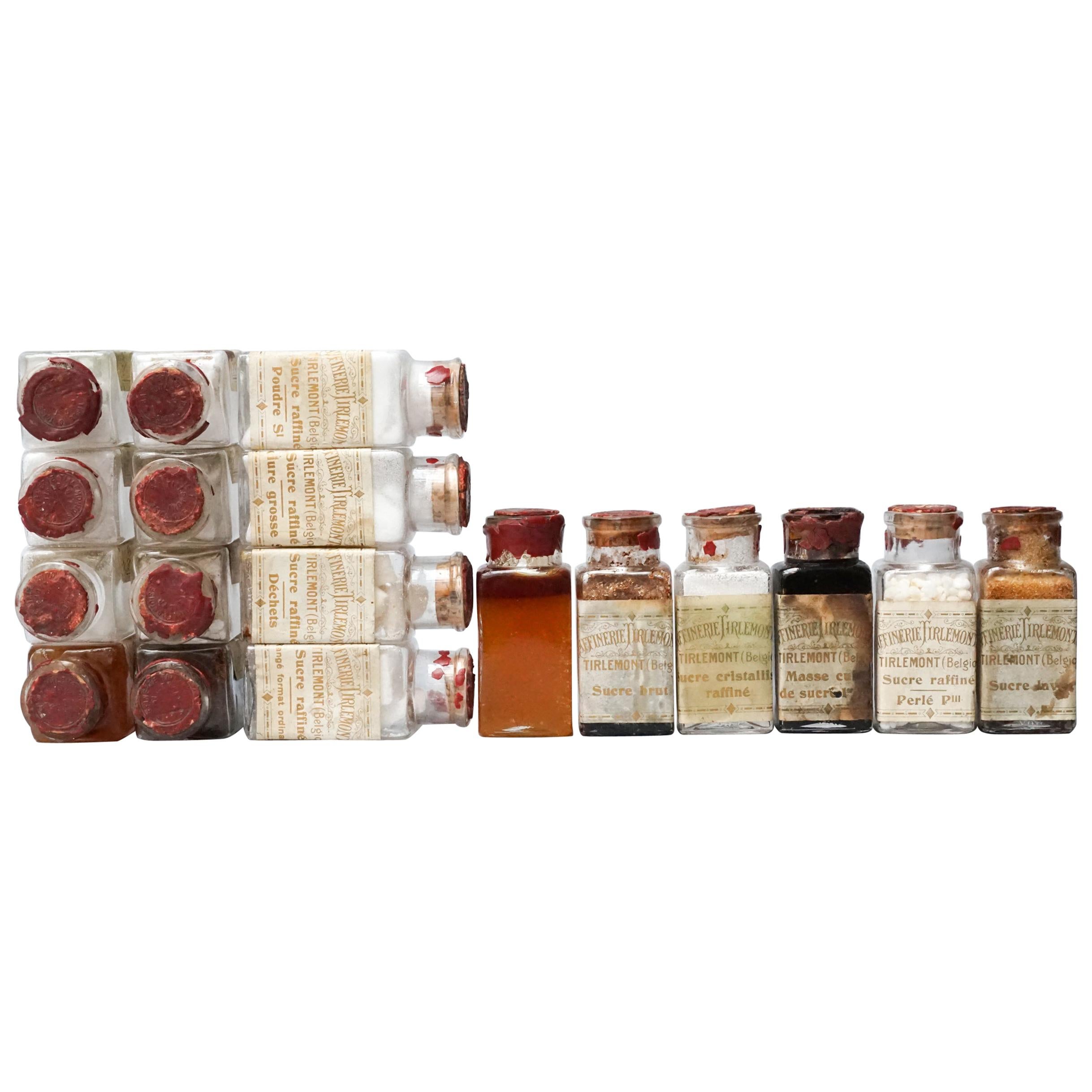 Early 20th Century Selection of Eighteen Glass Vials Sugar Samples