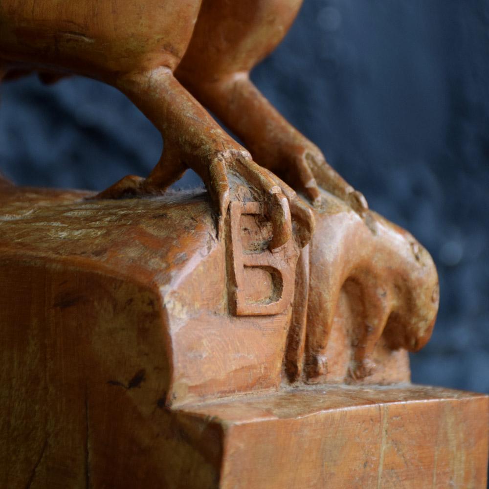 Figure d'oiseau sculptée à la main du début du XXe siècle, autodidacte, faite main en vente 2