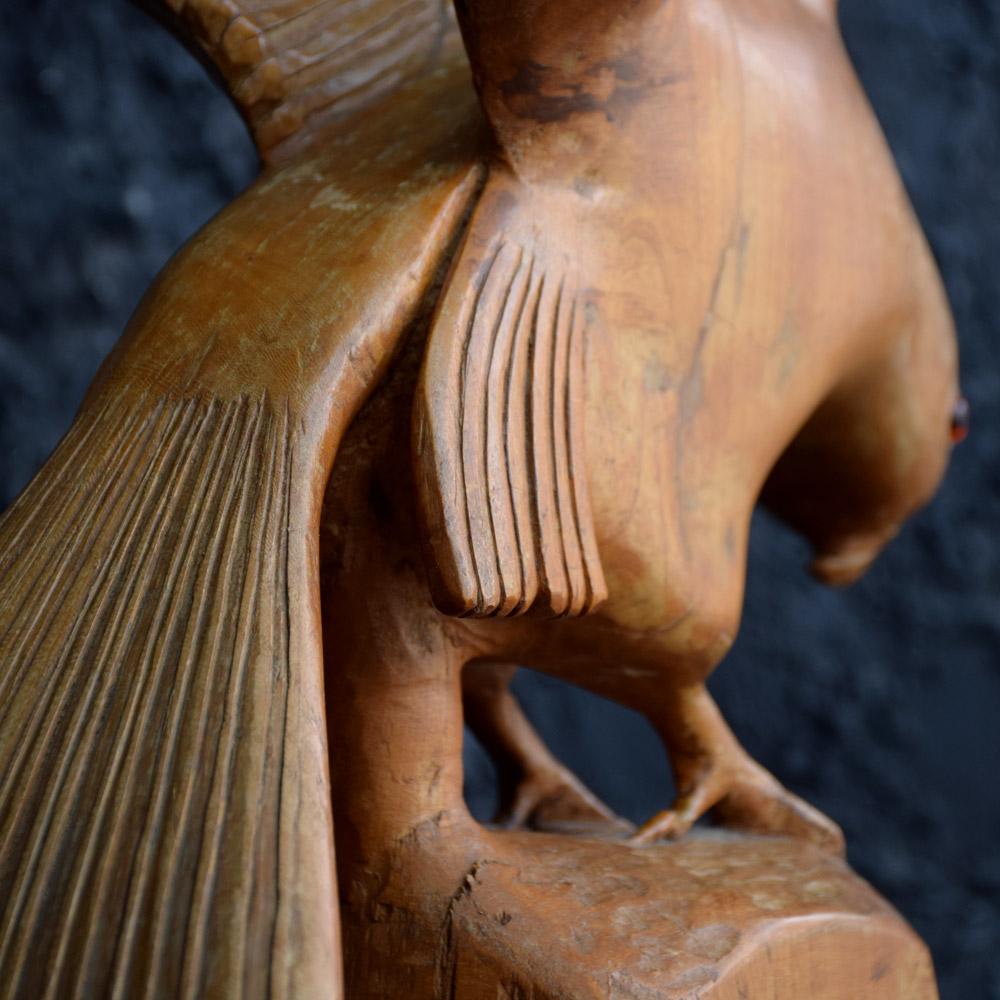 Bois Figure d'oiseau sculptée à la main du début du XXe siècle, autodidacte, faite main en vente
