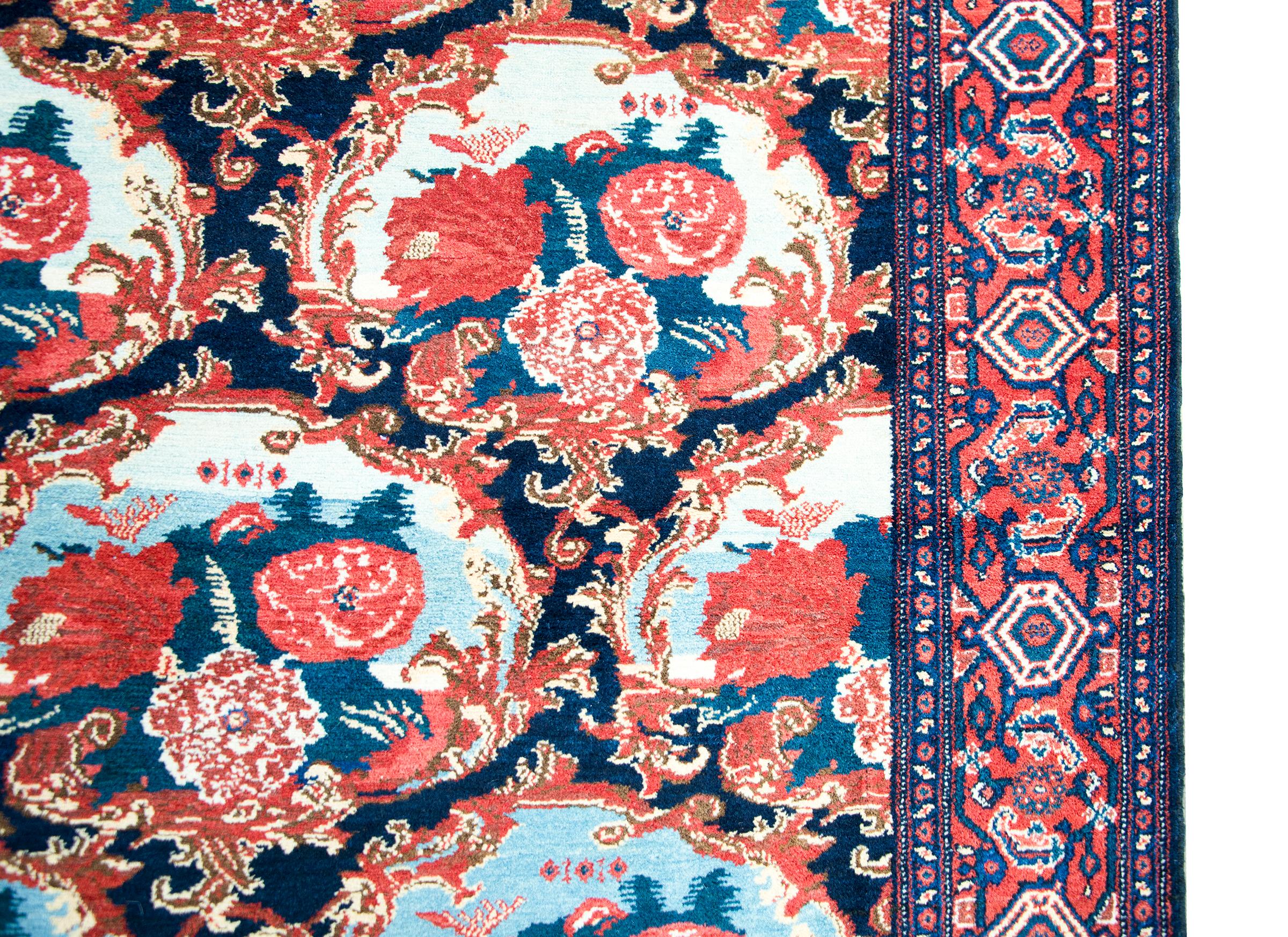 Hand-Knotted Early 20th Century Senneh Rug For Sale