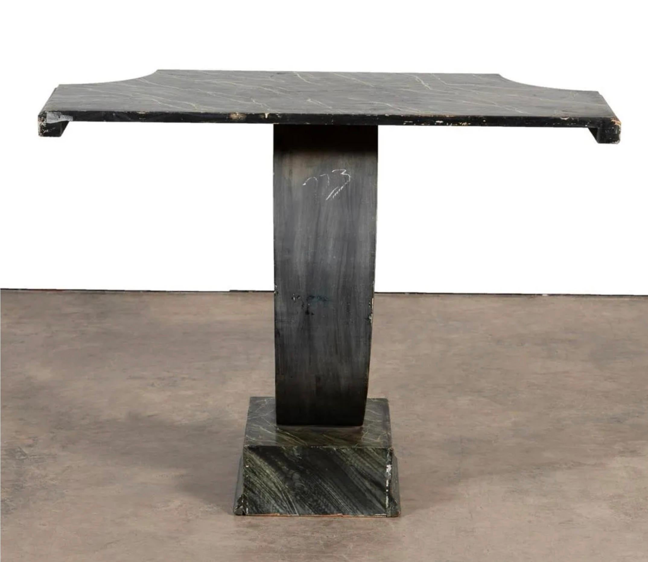 Art Deco Early 20th Century Serge Roche Style Faux Marble Console
