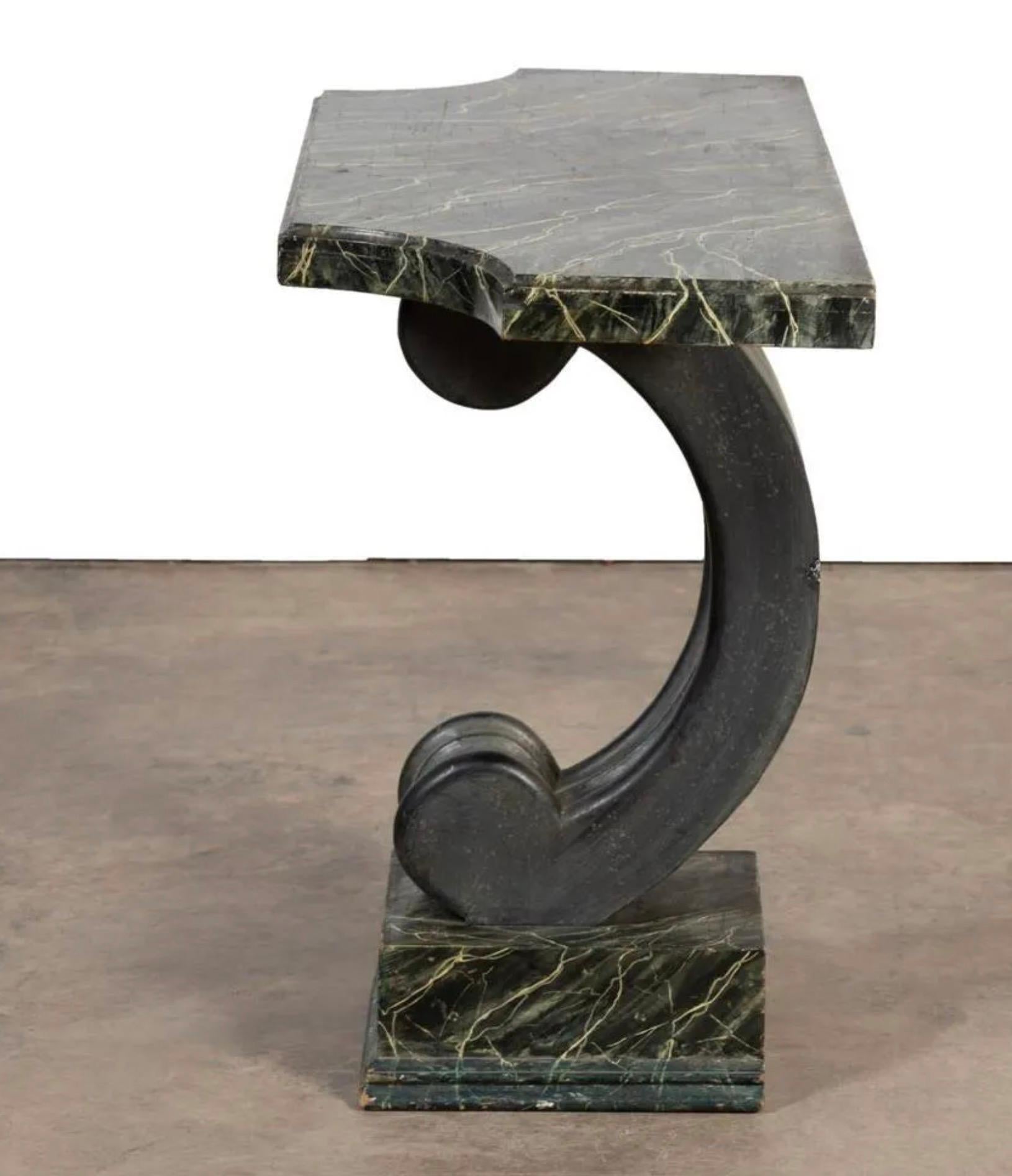 French Early 20th Century Serge Roche Style Faux Marble Console
