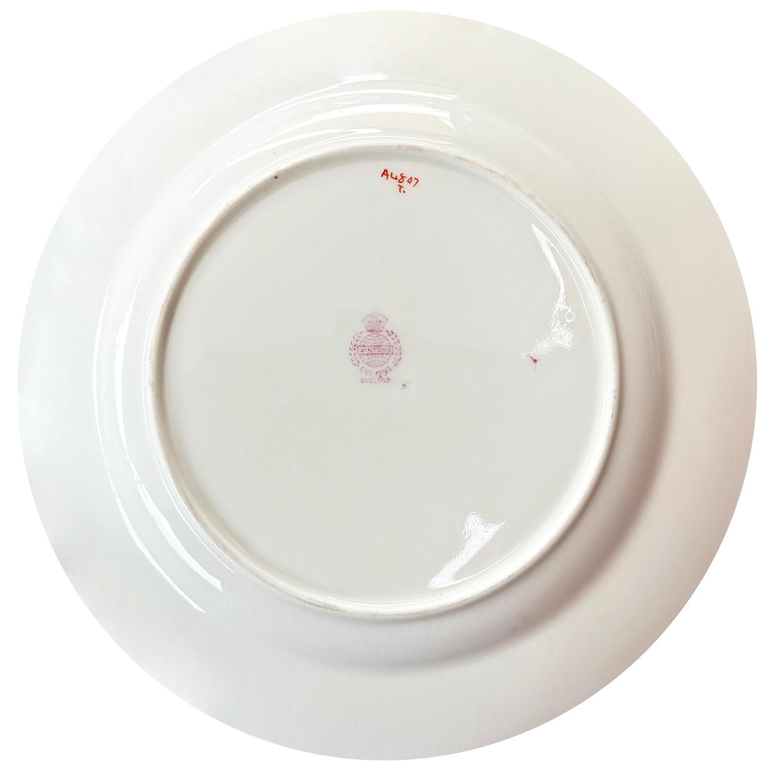 Glazed Early 20th Century Set 30 English Decorated Minton Fine China Dessert Plates For Sale