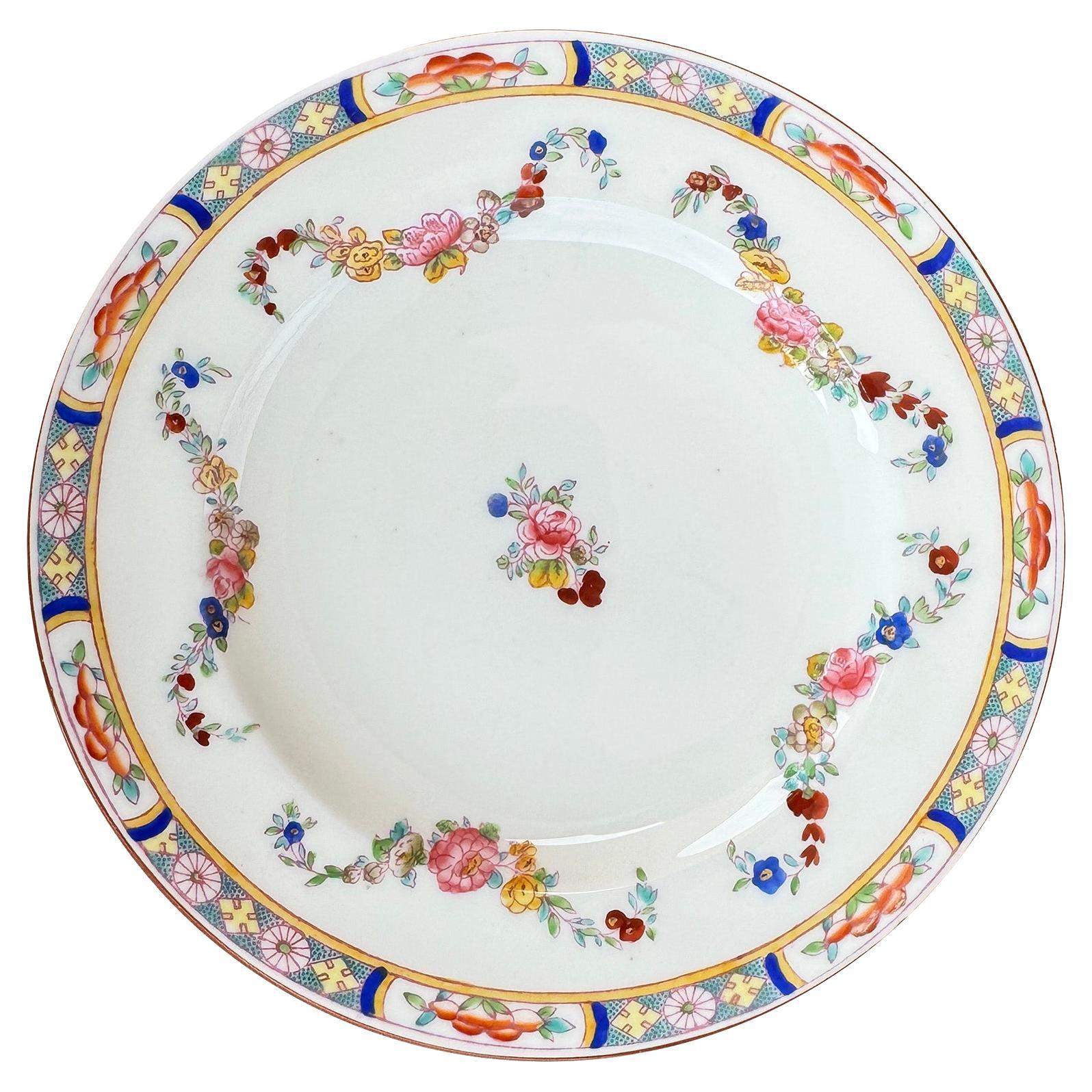 Early 20th Century Set 36 English Hand Decorated Minton Fine China Bread Plates For Sale