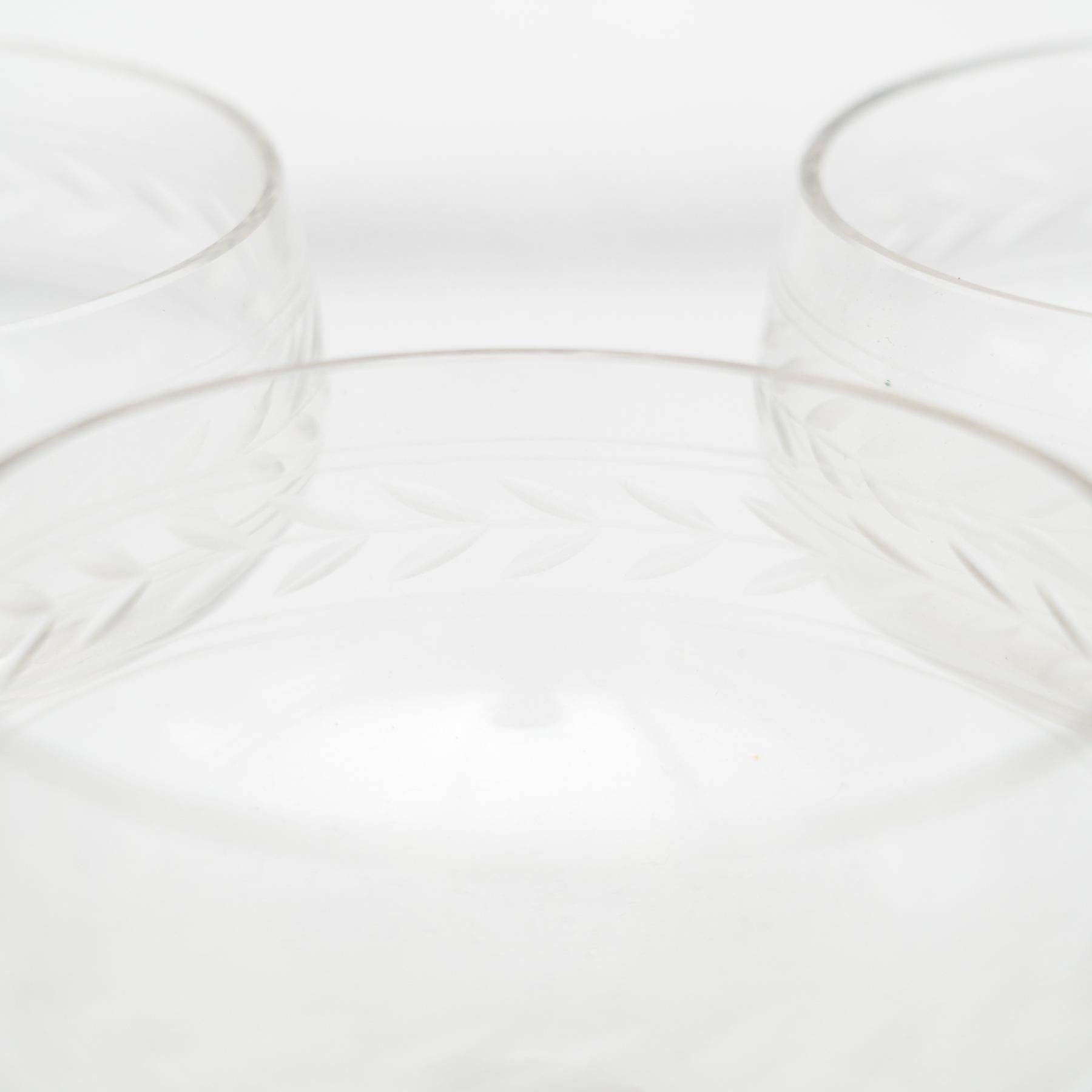 Early 20th Century Set of 3 Antique French Glass Champagn Cups In Good Condition For Sale In Barcelona, Barcelona