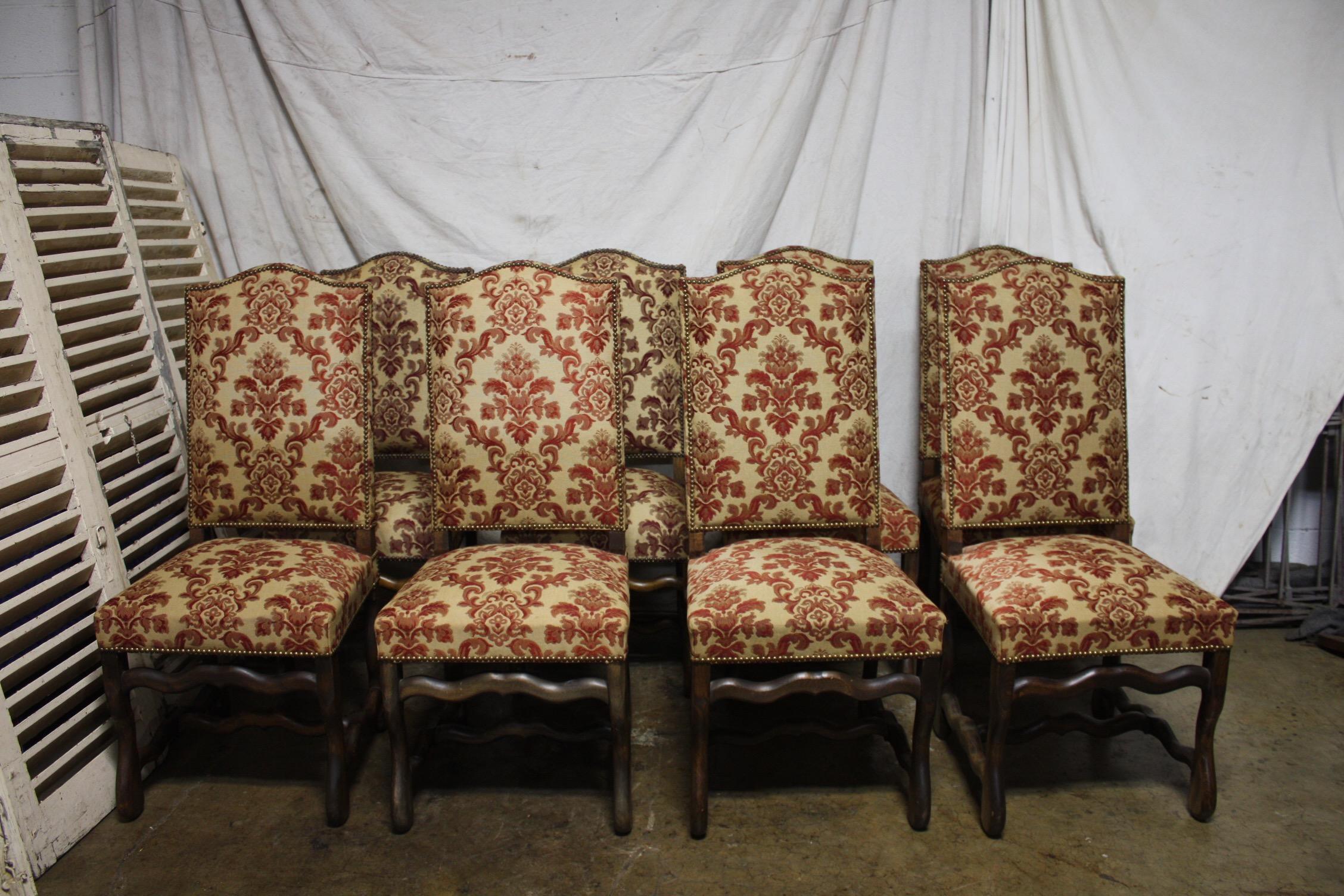 Louis XIV Early 20th Century Set of 8 French Dining Chairs