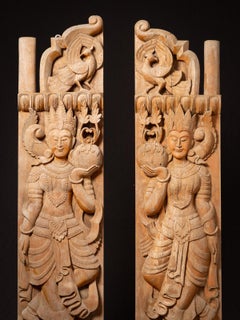 Early 20th century Set of antique wooden Burmese temple doors from Burma