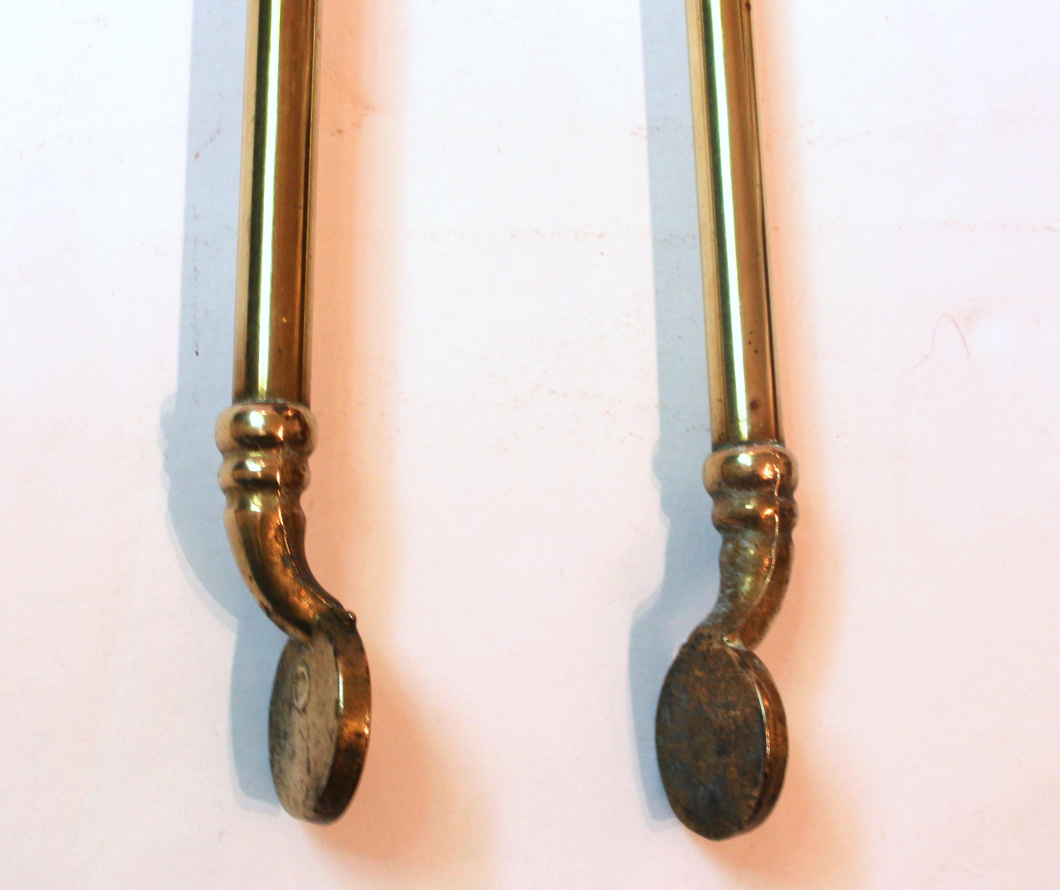Early 20th Century Set of Brass Fire Tools For Sale 6