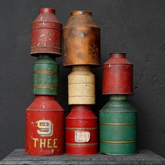 Early 20th Century Set of Eight Dutch Tea Tins