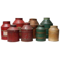 Early 20th Century Set of Eight Dutch Tea Tins