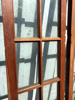 Juego de cinco puertas acristaladas de 16 hojas de madera de cerezo de principios del siglo XX