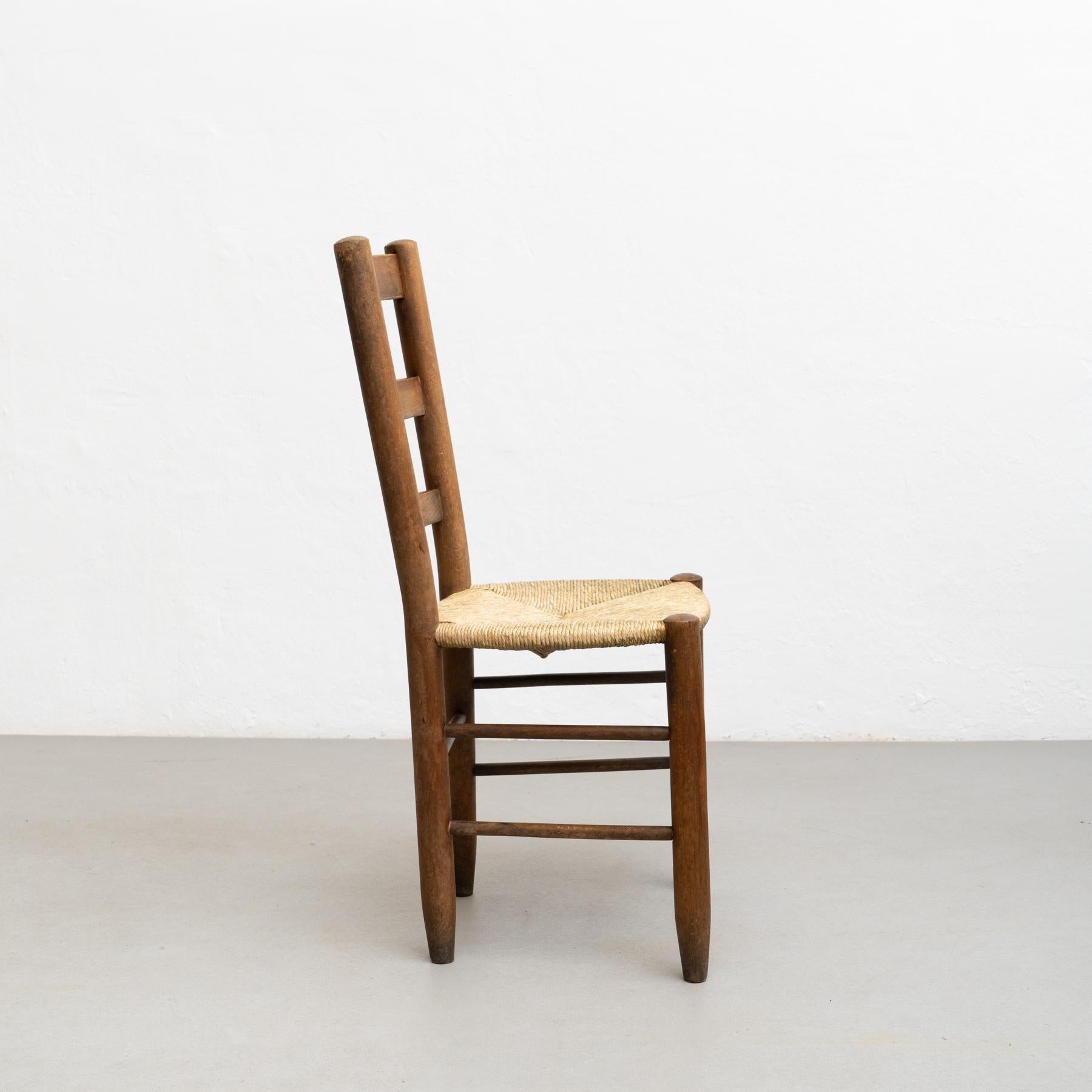 Conjunto de cuatro sillas de ratán y madera de principios del siglo XX en venta 6