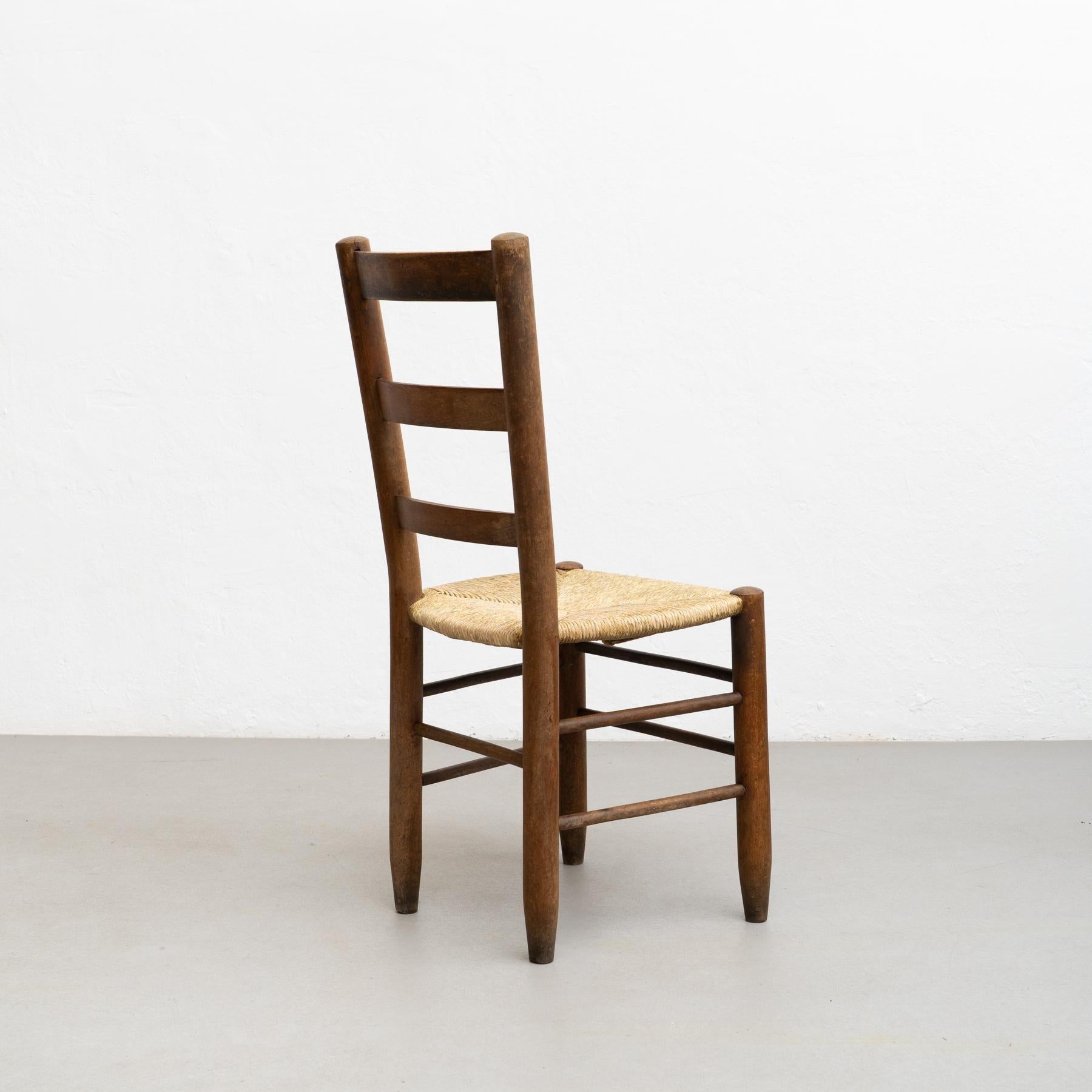 Conjunto de cuatro sillas de ratán y madera de principios del siglo XX en venta 7