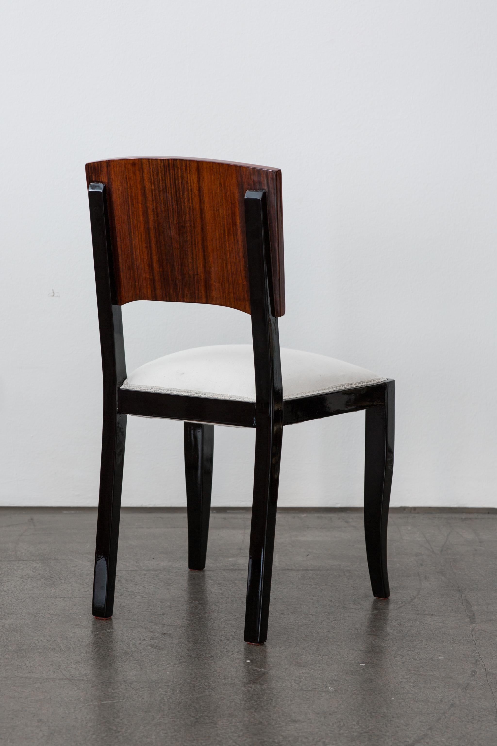 Mid-20th Century Early 20th-Century Set of Six French Art Deco Dining Chairs Restored Conditions For Sale