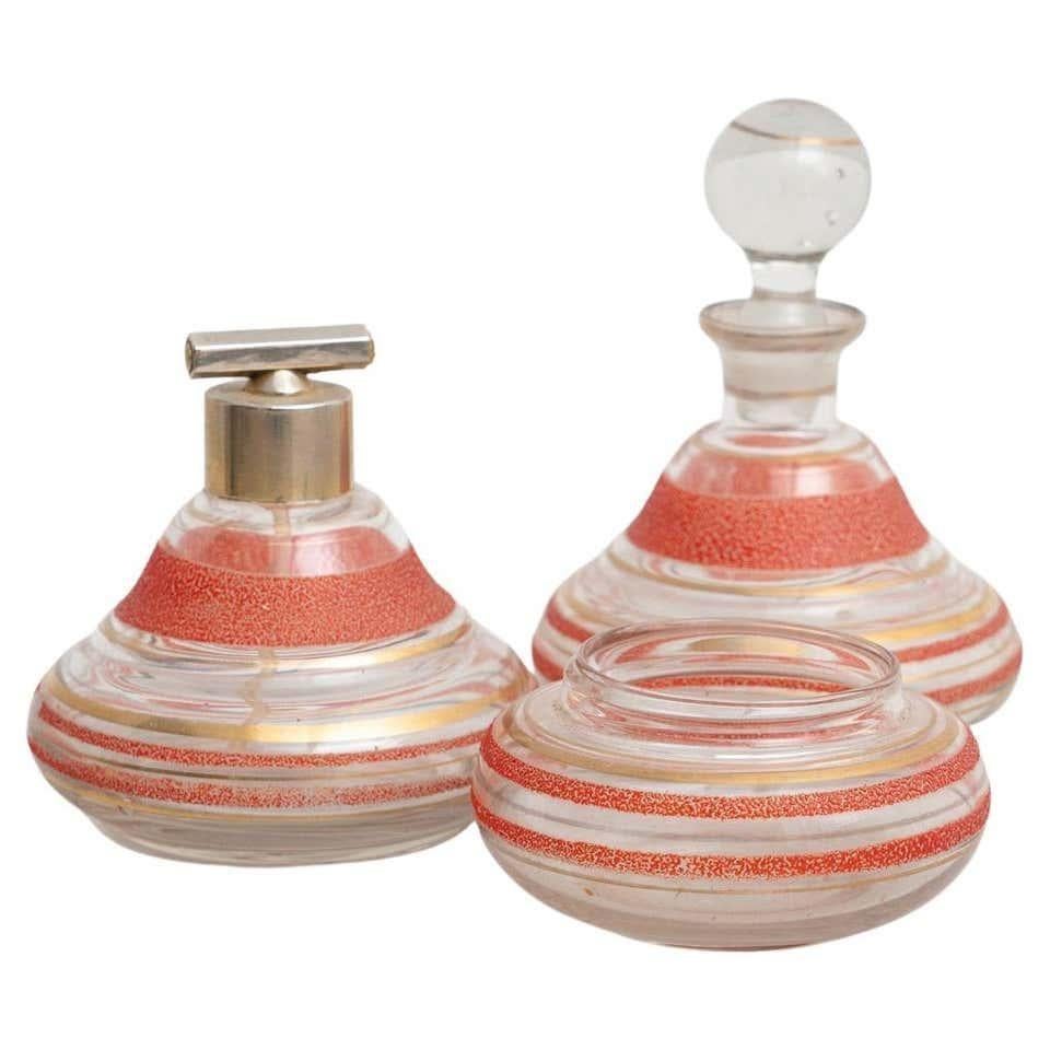 Early 20th Century Set of Three Antique Glass Bottles and Containers 12