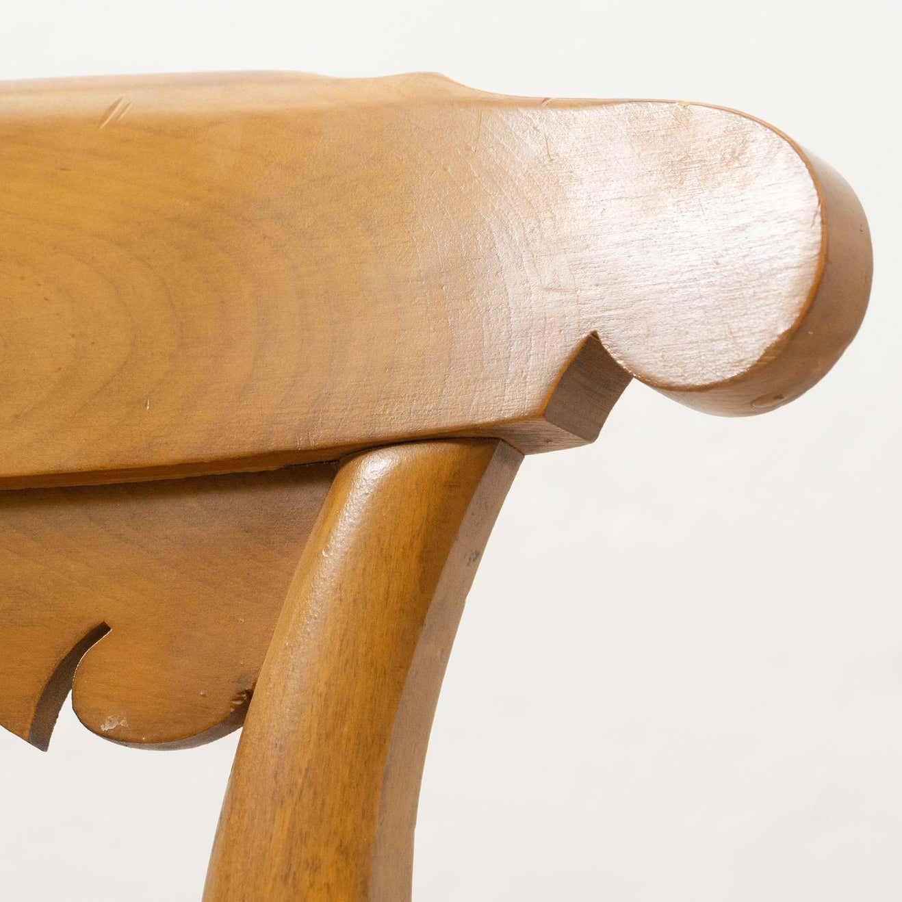 Juego de dos sillas provinciales francesas de ratán y madera de principios del siglo XX en venta 12