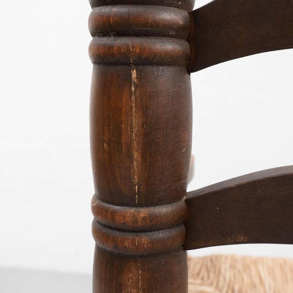 Set aus zwei beliebten rustikalen Sesseln aus Holz und Rattan aus dem frühen 20. Jahrhundert im Angebot 11