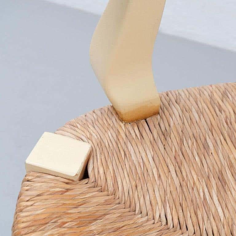 Stile provenzale Set di due poltrone provenzali in legno e rattan dei primi del Novecento in vendita