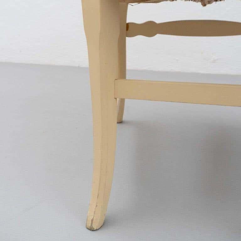 Francese Set di due poltrone provenzali in legno e rattan dei primi del Novecento in vendita