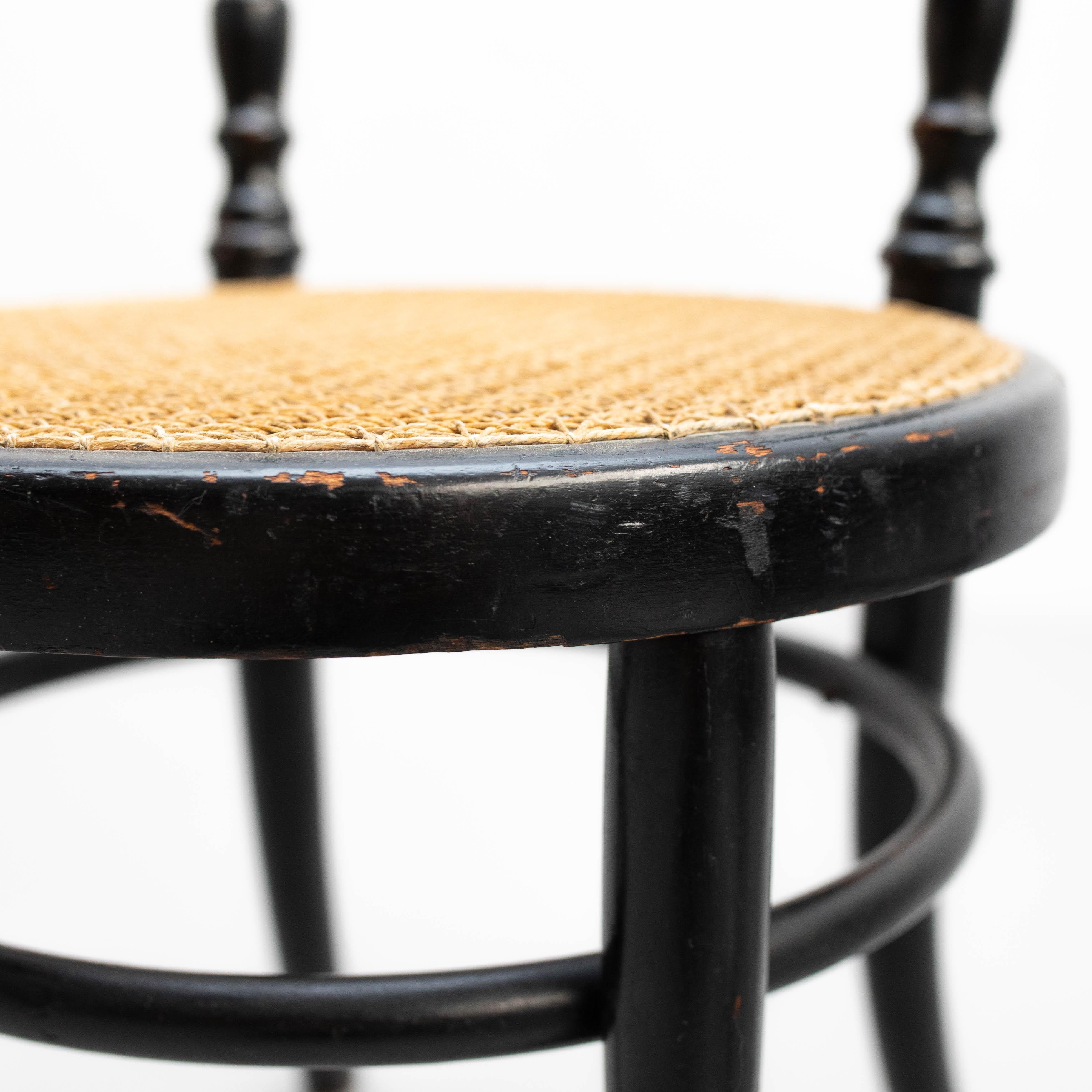 Set di due sedie in rattan e Wood dell'inizio del XX secolo in vendita 9