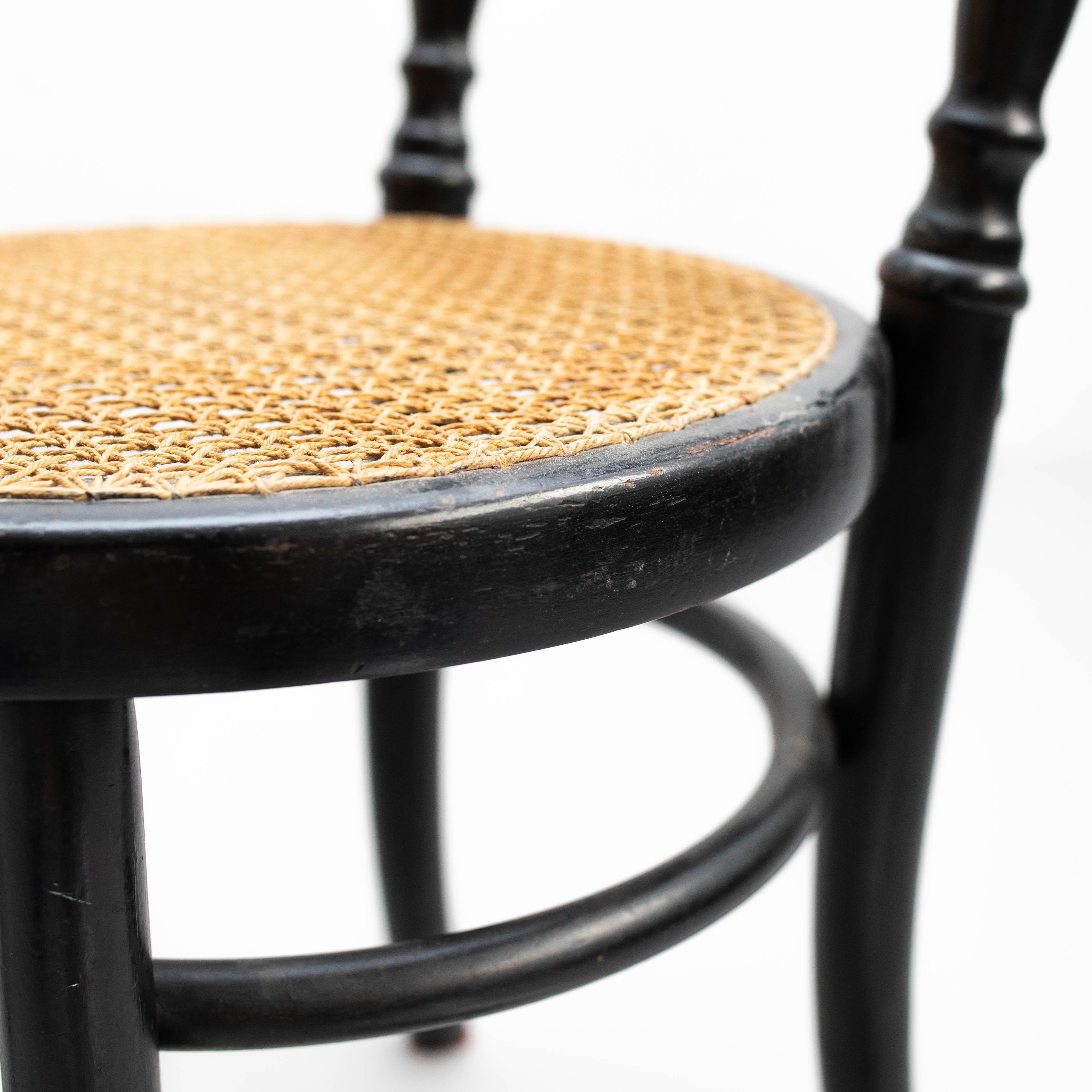 Set di due sedie in rattan e Wood dell'inizio del XX secolo in vendita 10