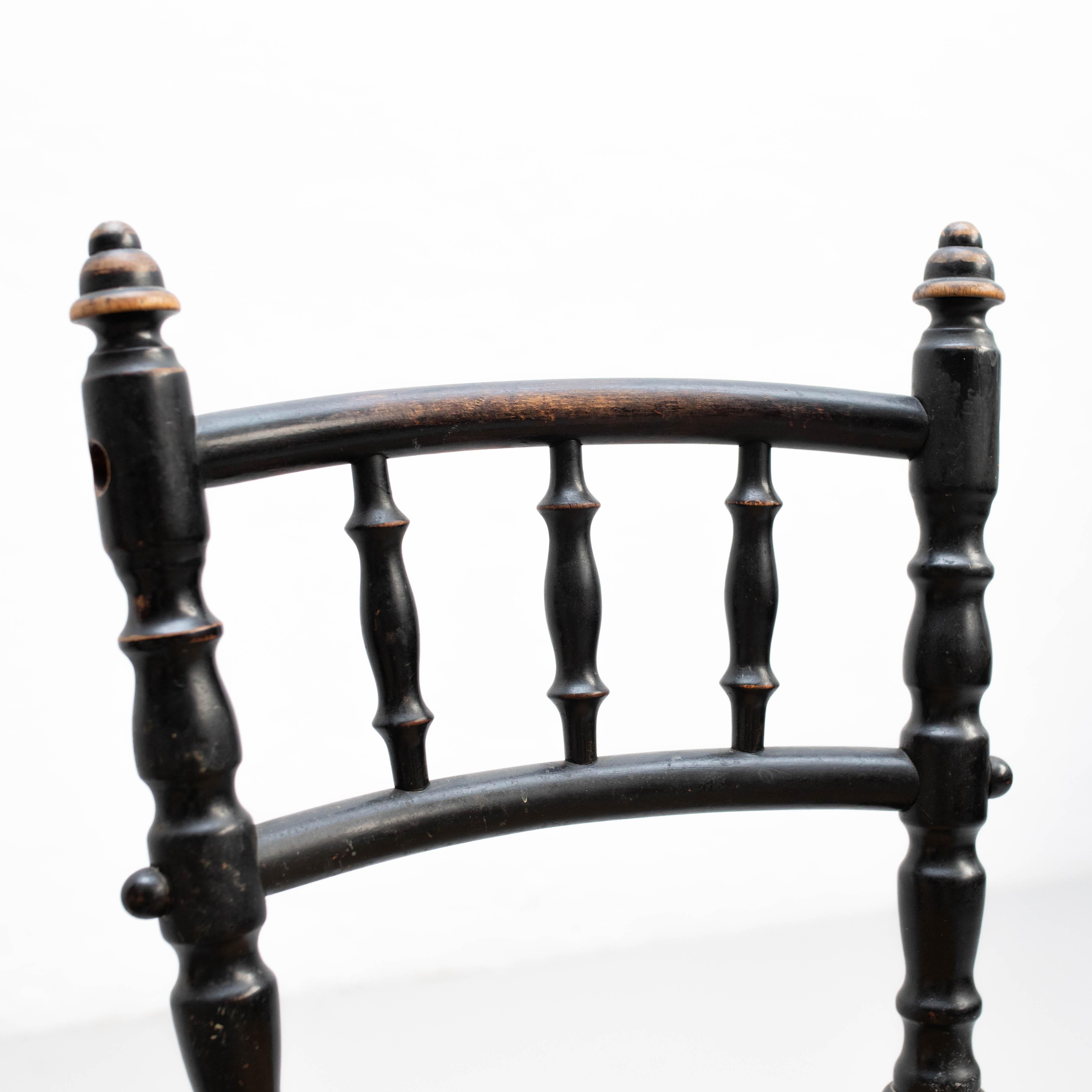 Set di due sedie in rattan e Wood dell'inizio del XX secolo in vendita 2