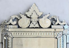 Early 20th Century Shabby Chic Venetian Beveled Mirror, South Florida Estate