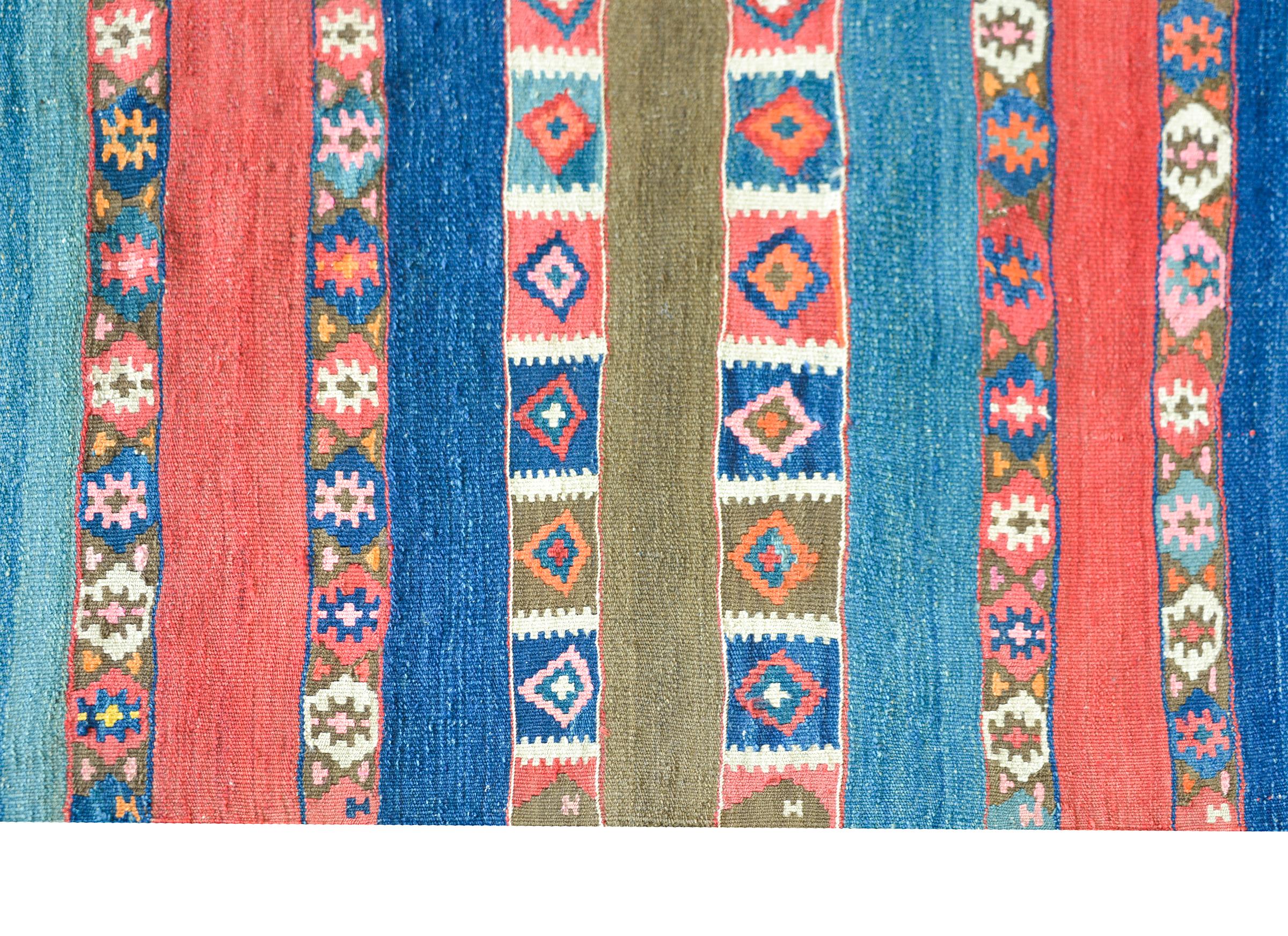 Wool Early 20th Century Shahsavan Kilim Rug For Sale