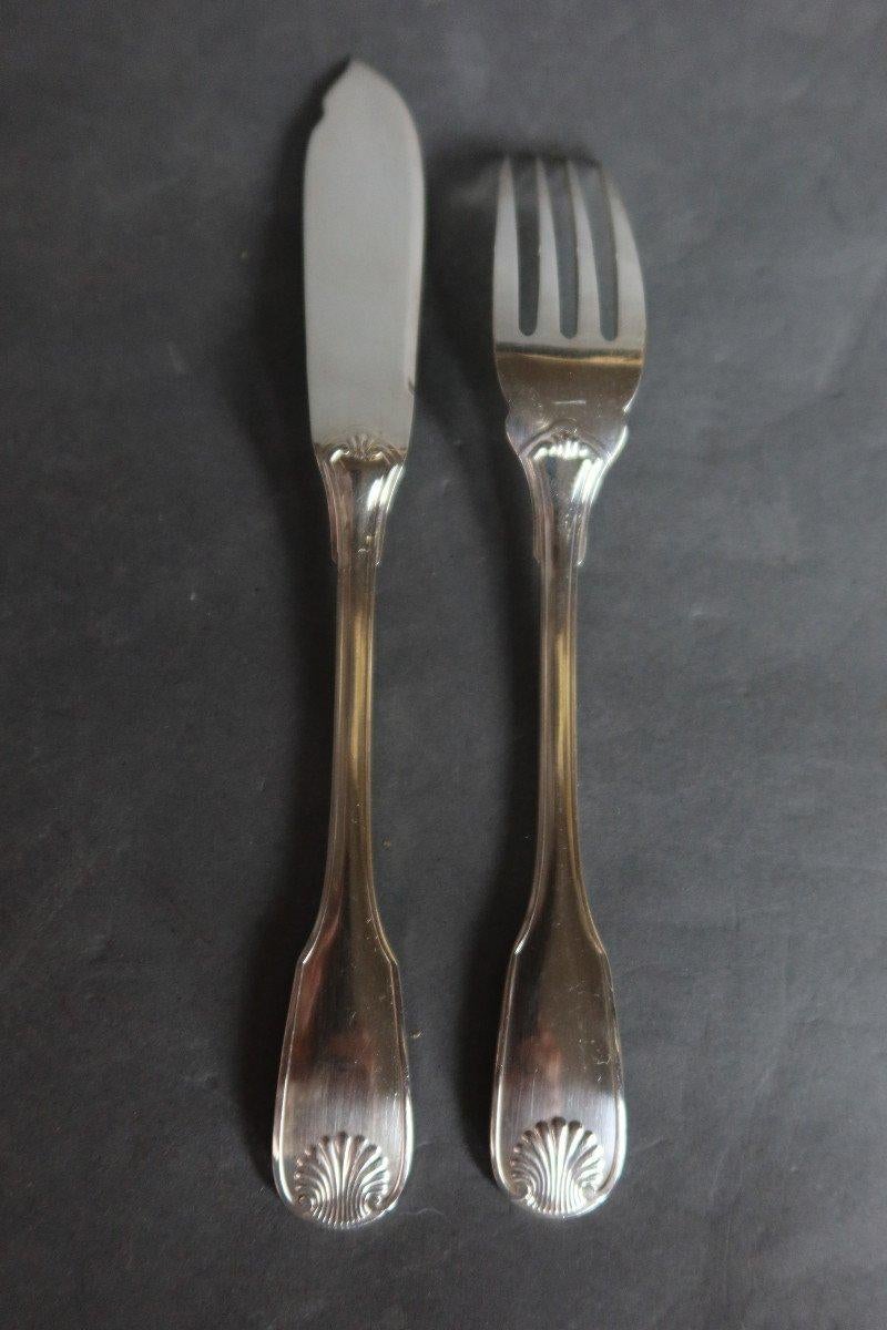 Early 20th century Shell Pattern Silver Plate Christofle Menagère, 1920s For Sale 3