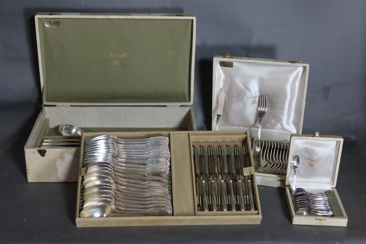 Early 20th century Shell Pattern Silver Plate Christofle Menagère, 1920s For Sale 4