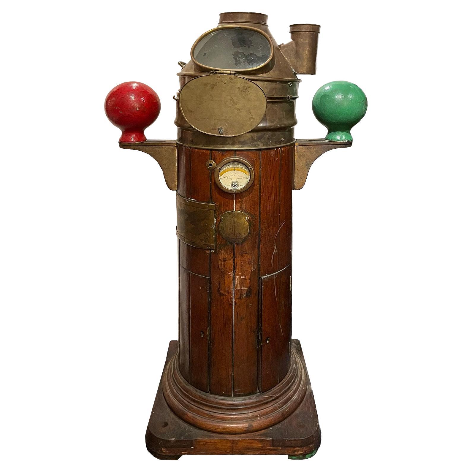 Early 20th Century Ship Binnacle & Compass For Sale