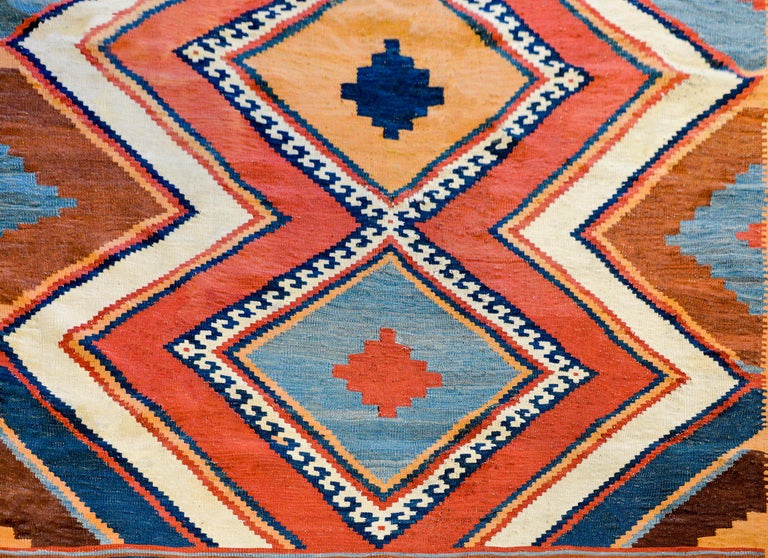 Early 20th Century Shiraz Kilim Rug For Sale at 1stDibs