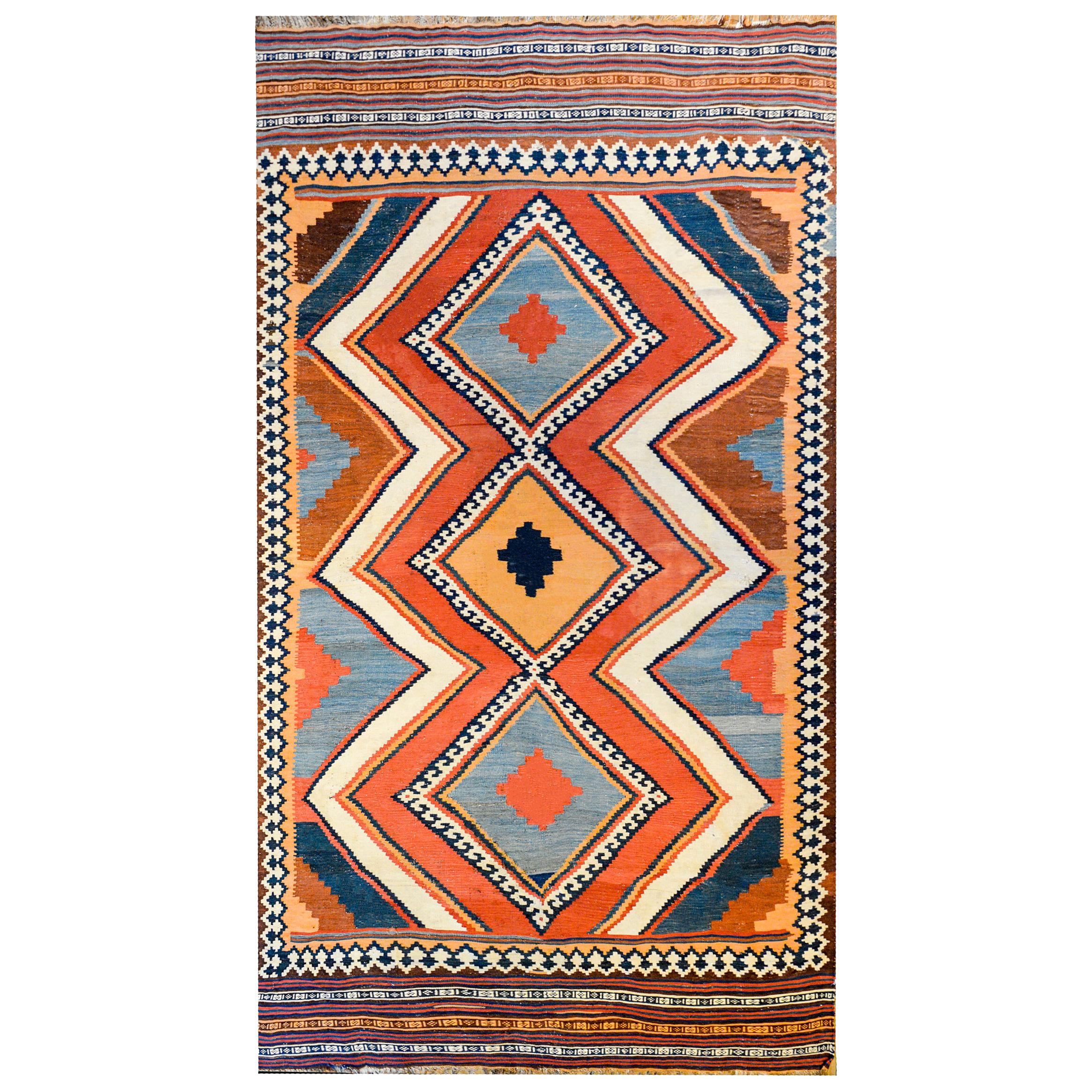 Early 20th Century Shiraz Kilim Rug For Sale