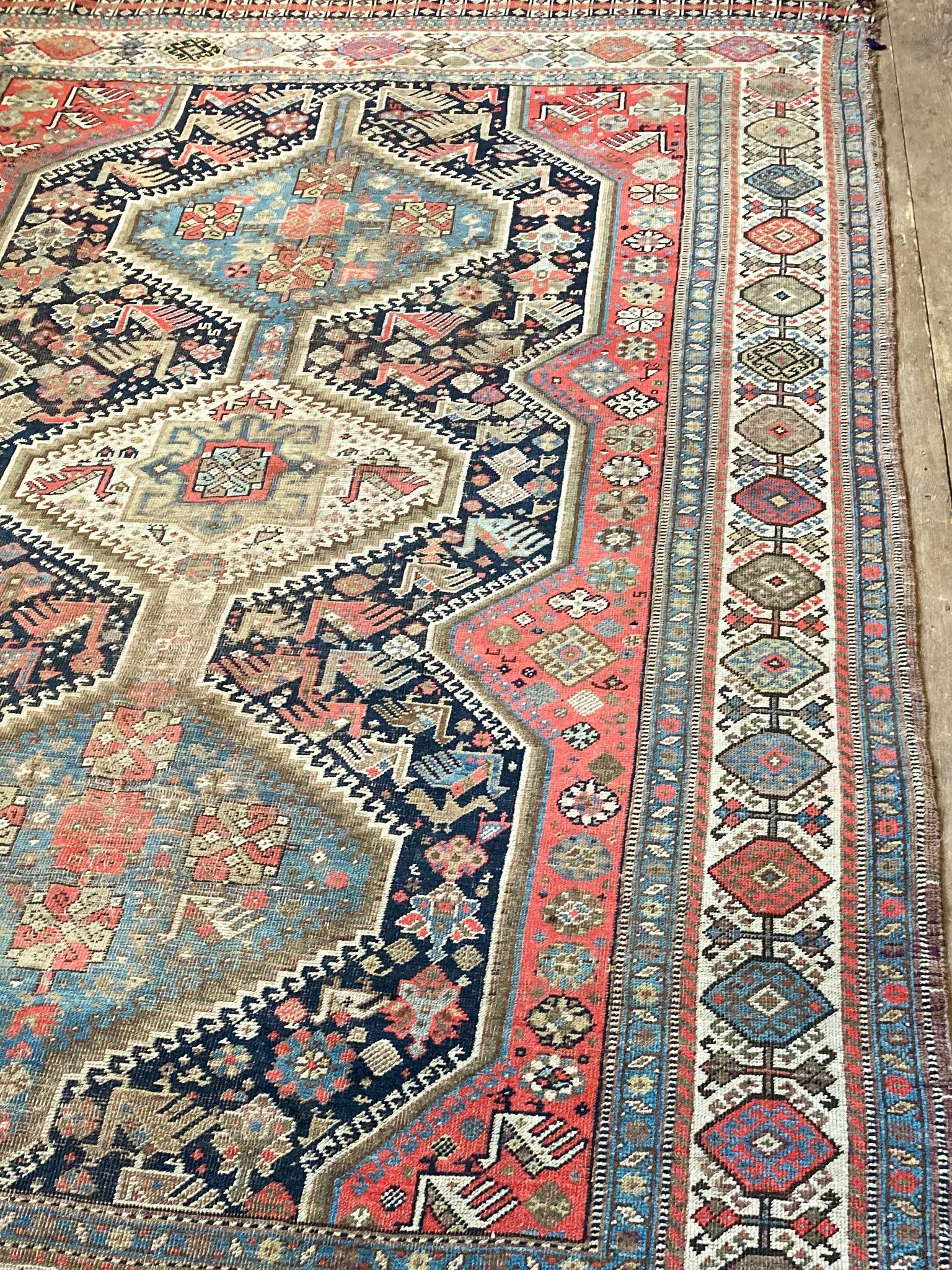 Wool Early 20th Century Shiraz Rug For Sale