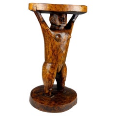 Early 20th Century Shona Female Caryatid Stool, Zimbabwe