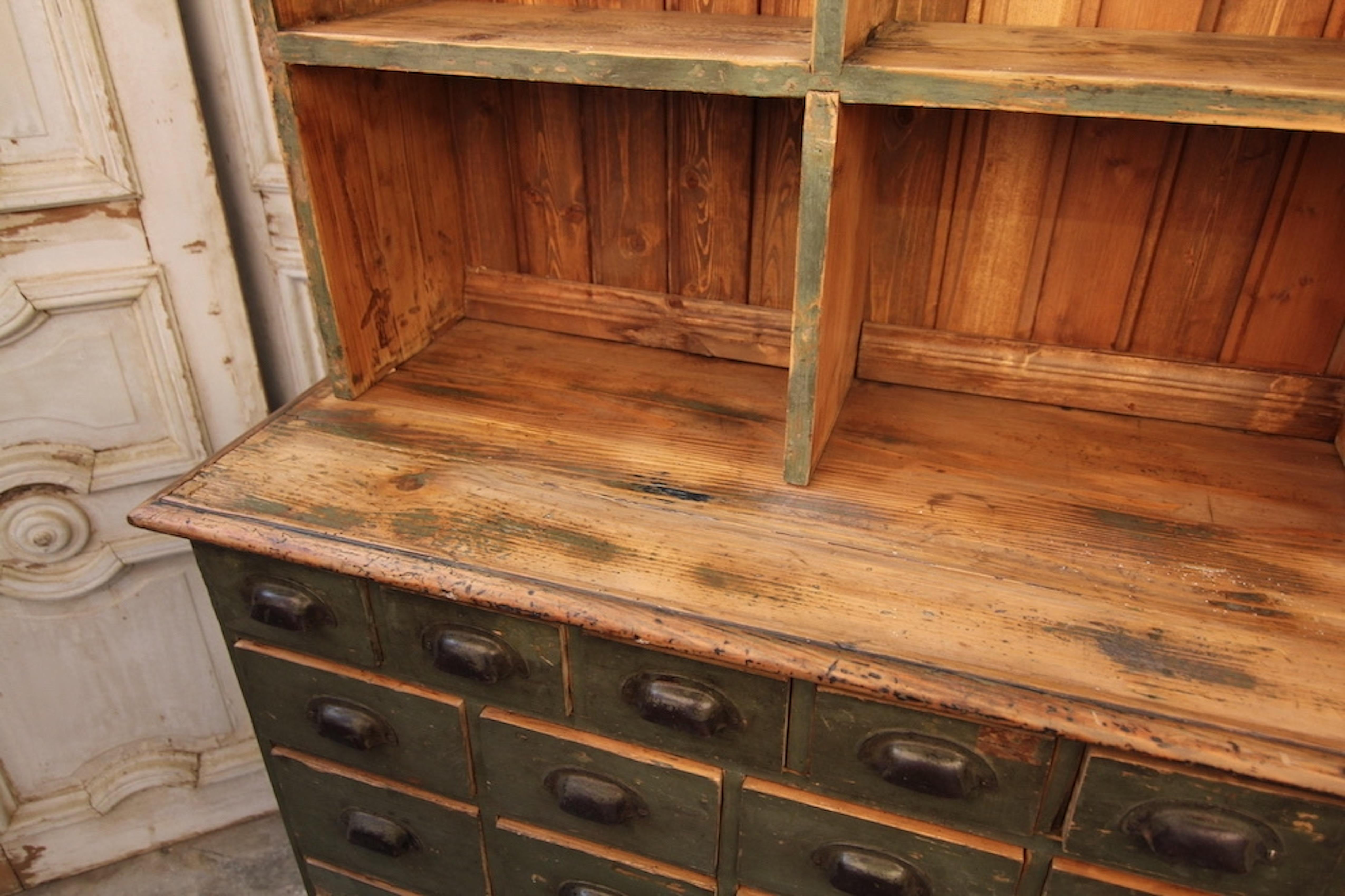 Early 20th Century Shop Drawer Cabinet in Original Paint 5