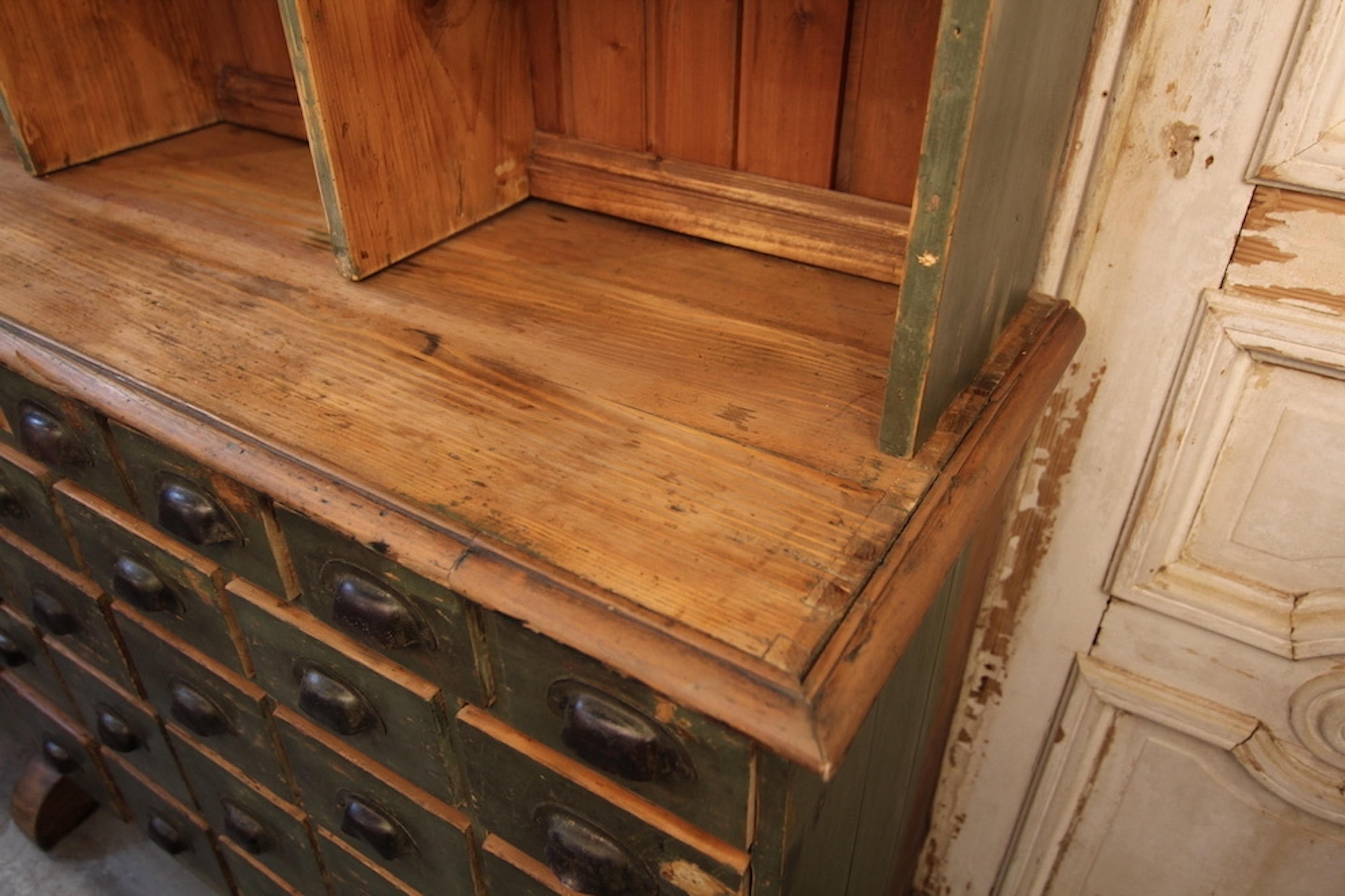 Early 20th Century Shop Drawer Cabinet in Original Paint 8