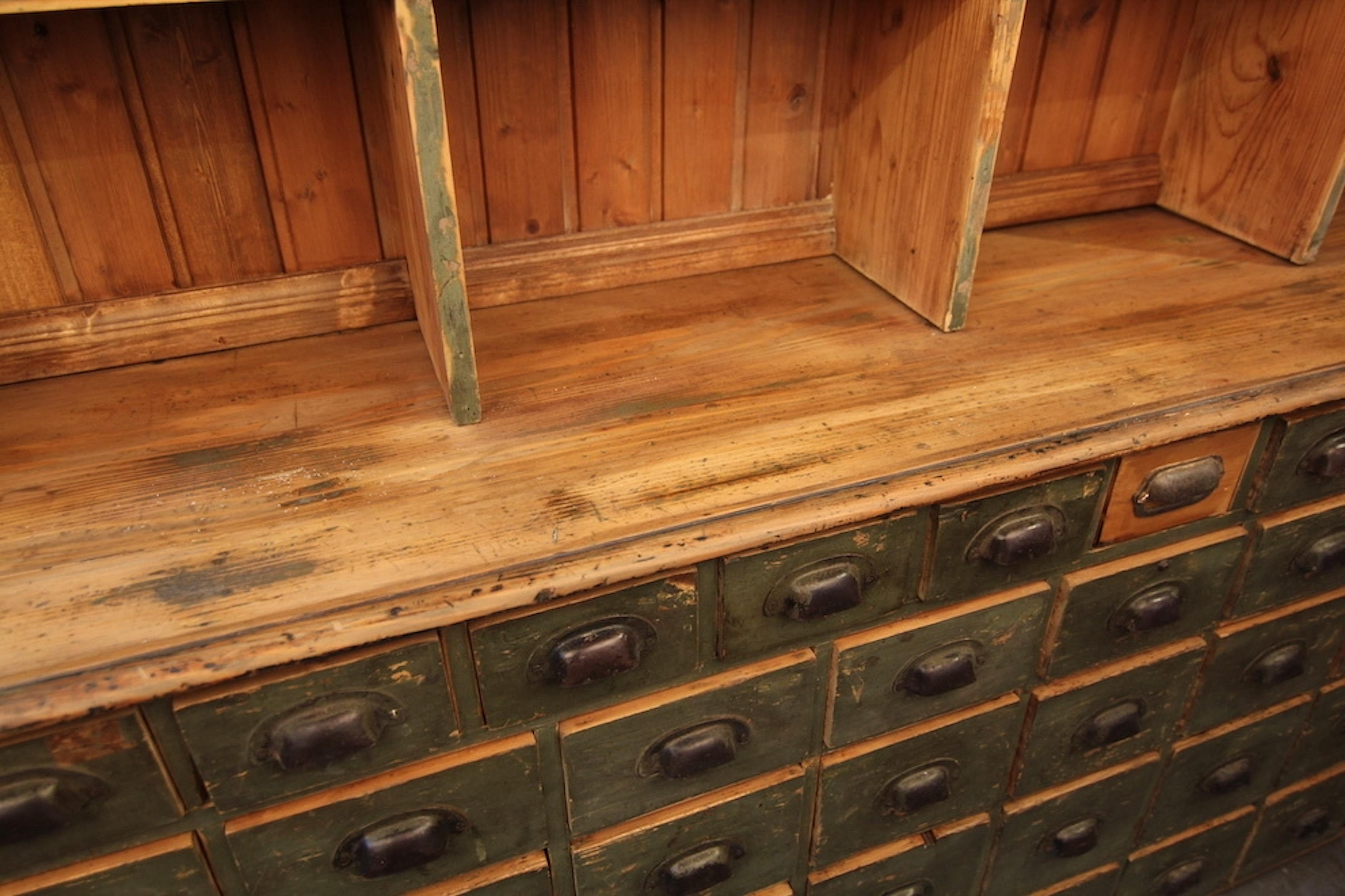 Early 20th Century Shop Drawer Cabinet in Original Paint 9