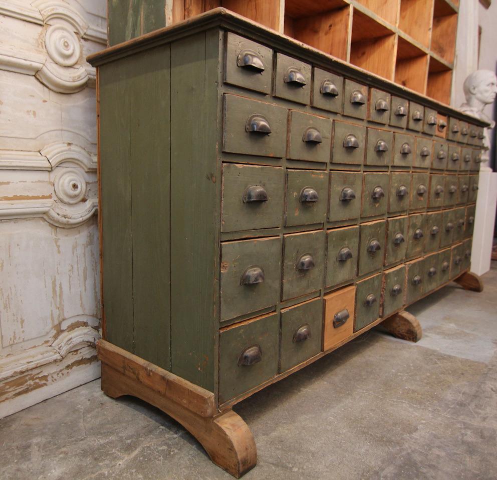 Early 20th Century Shop Drawer Cabinet in Original Paint 3